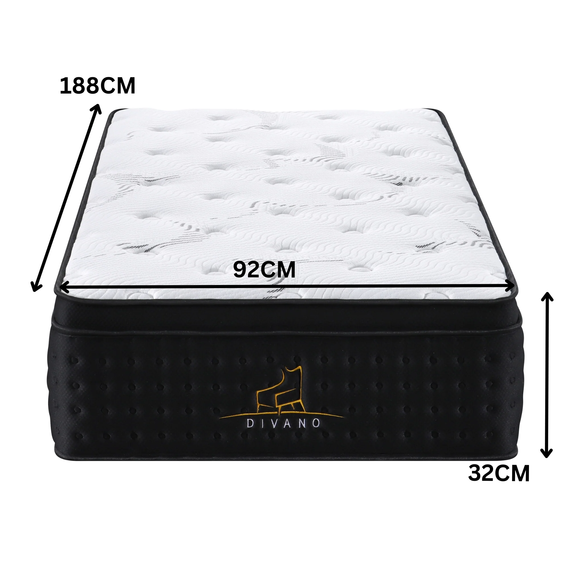 Divano Bedding 32cm Mattress Euro Top Pocket Spring - Image 8