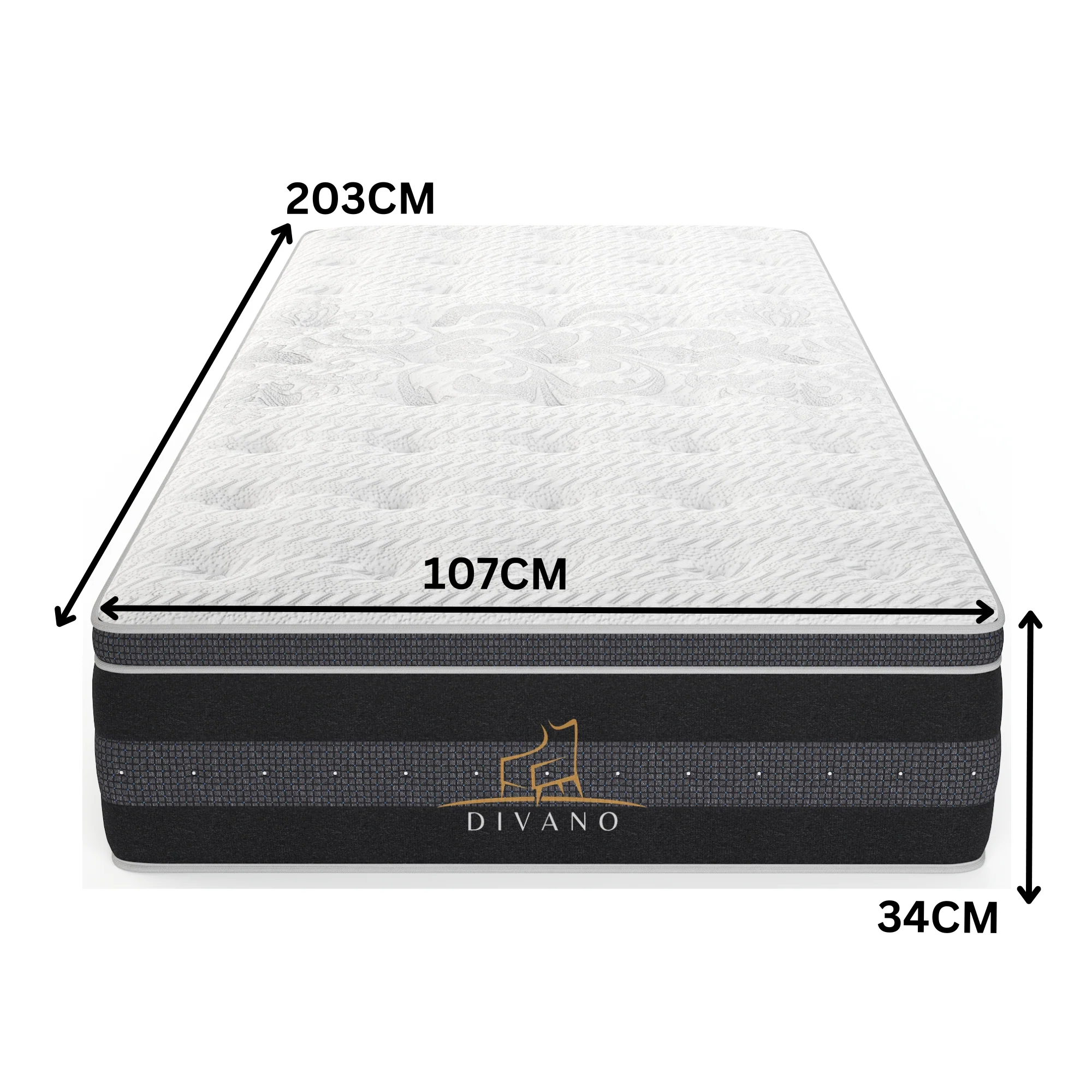 Divano Bedding 34cm Mattress Euro Top Pocket Spring - Image 16