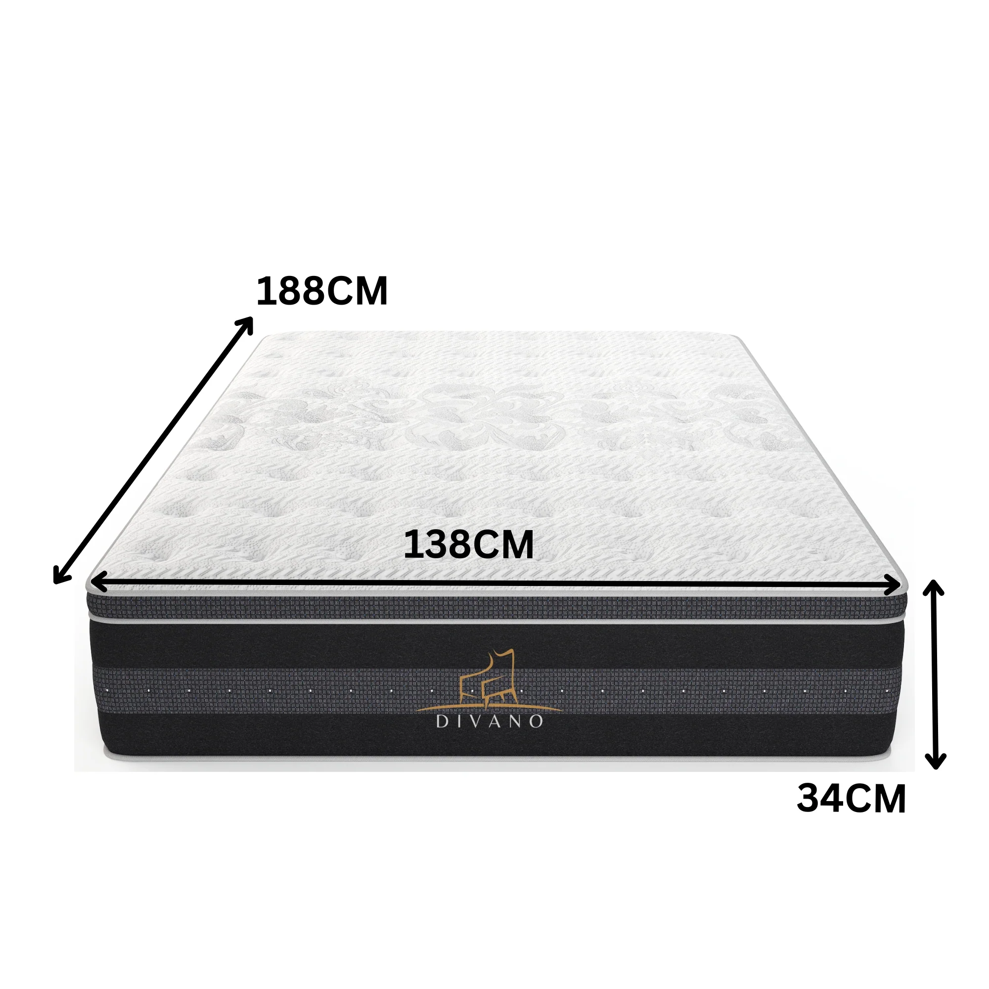 Divano Bedding 34cm Mattress Euro Top Pocket Spring - Image 24