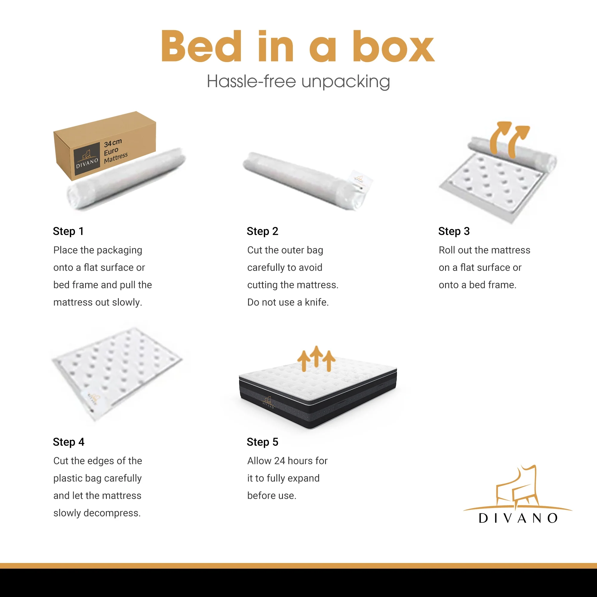 Divano Bedding 34cm Mattress Euro Top Pocket Spring - Image 30