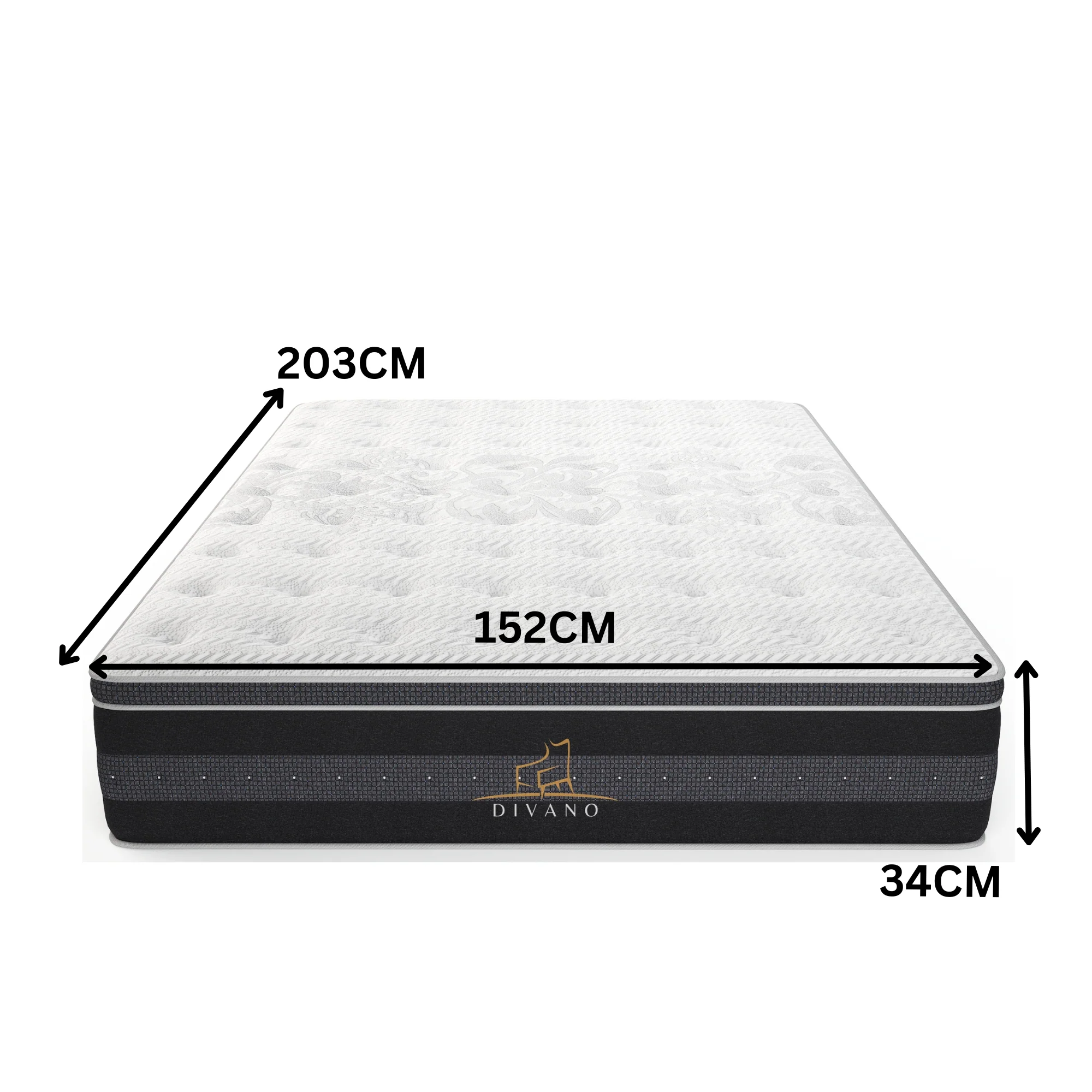 Divano Bedding 34cm Mattress Euro Top Pocket Spring - Image 32