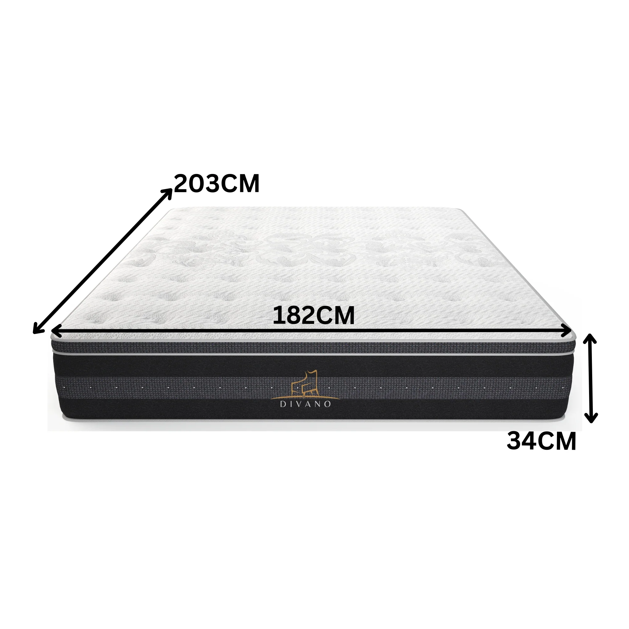 Divano Bedding 34cm Mattress Euro Top Pocket Spring - Image 40