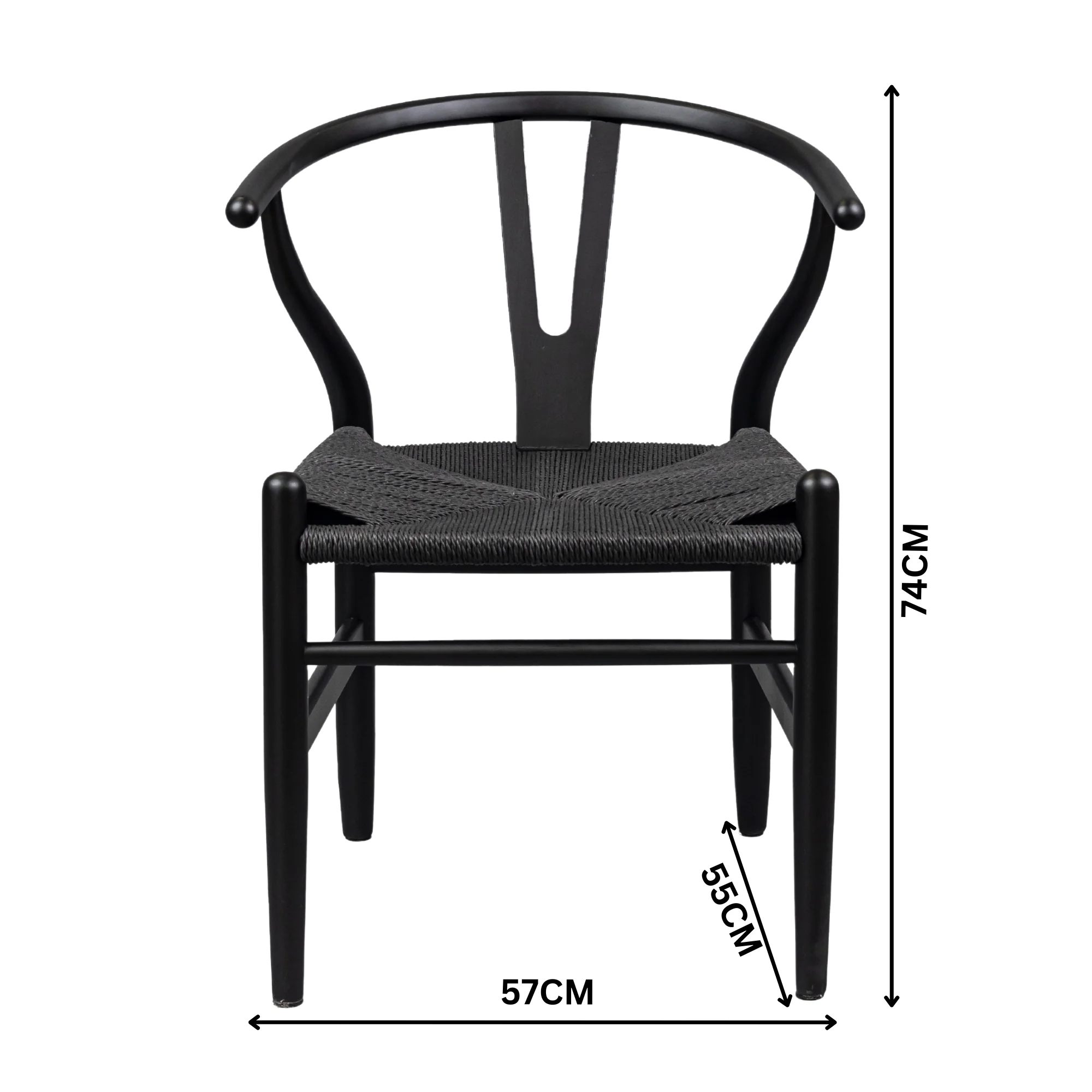 Dori 7pc Dining Table Set 7 Wishbone Black Chair Natural - Image 6