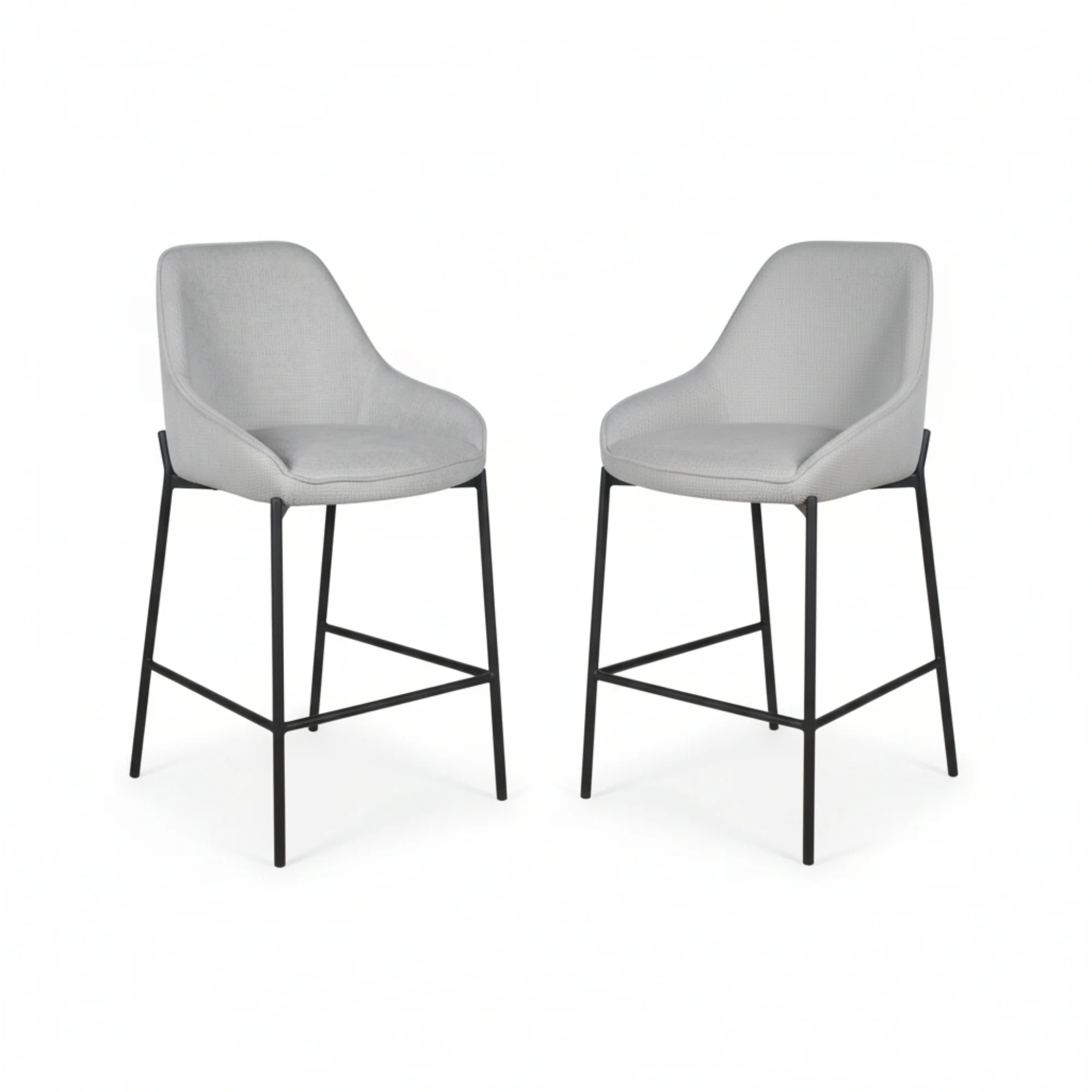 Dorris 2pc Set Bar Chair Barstool Light Grey - Image 2