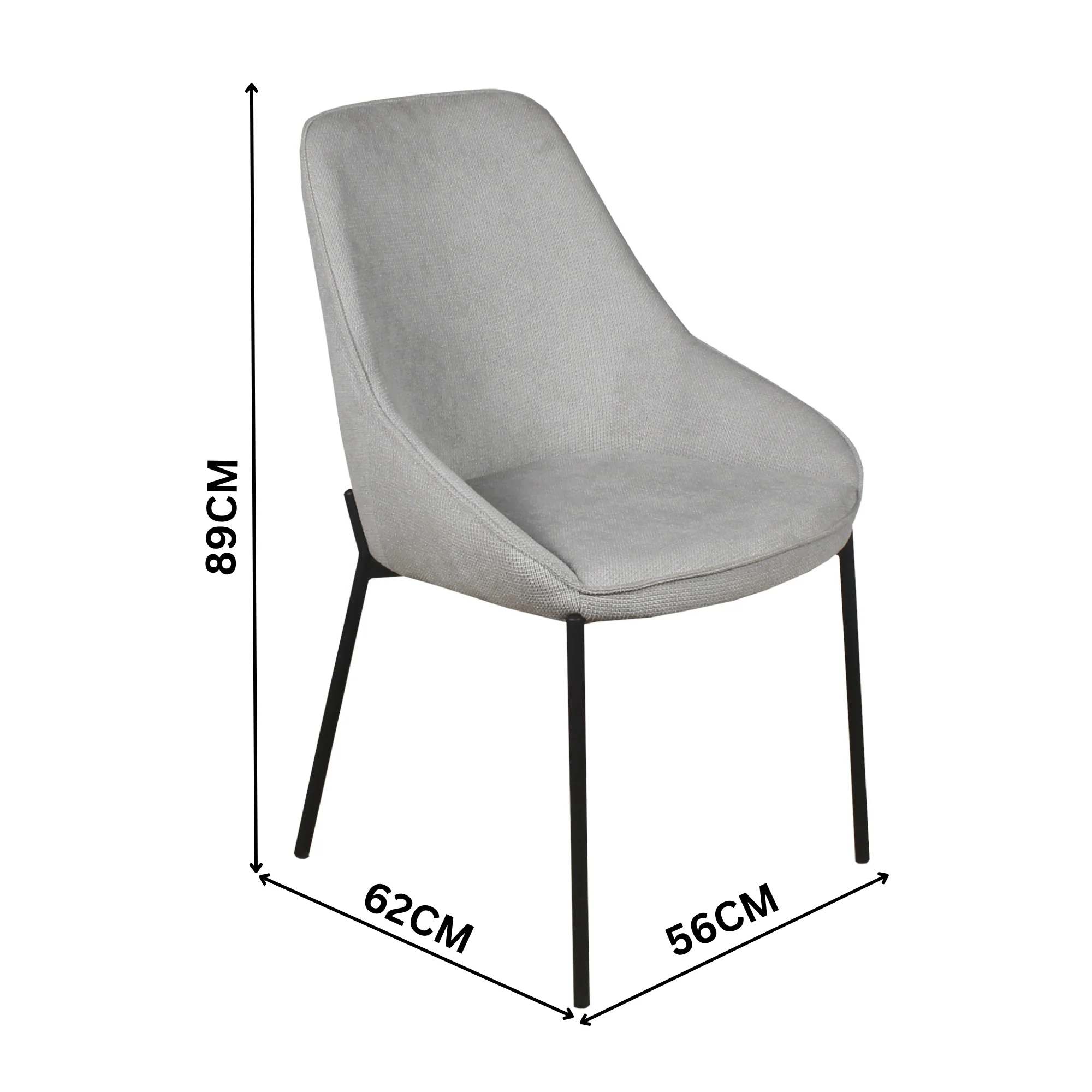 Dorris 2pc Set Dining Chair Light Grey - Image 3