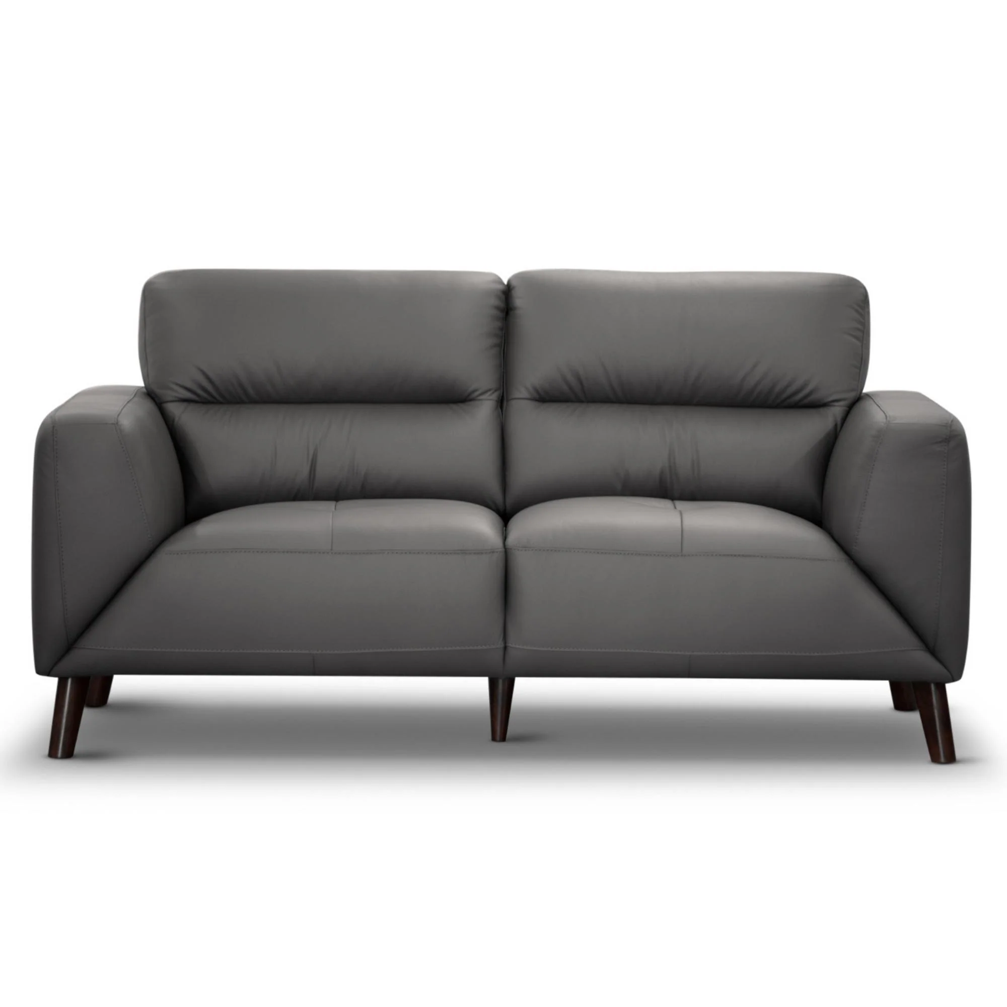 Downy  2+3 Seater Leather Sofa Set Gunmetal - Image 4