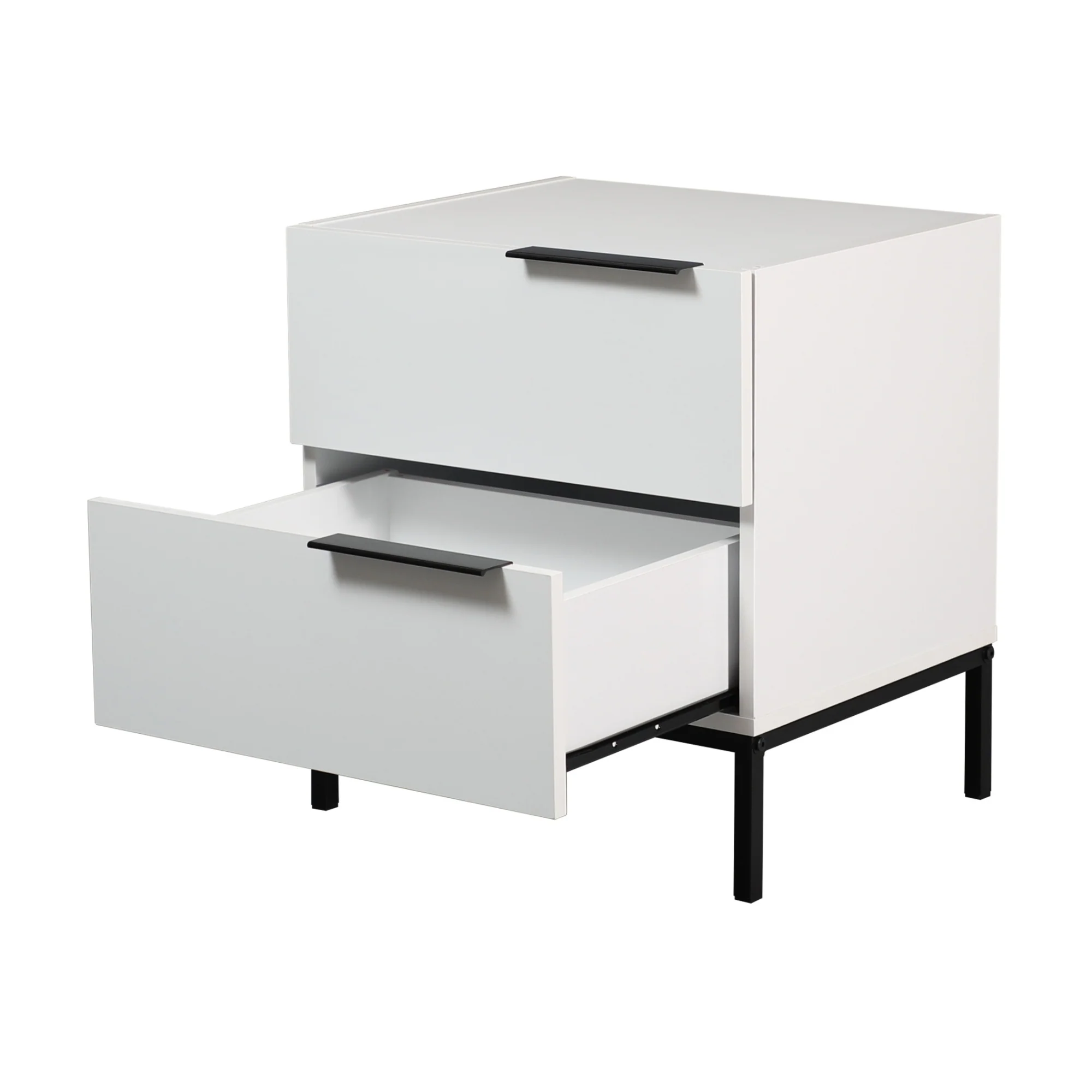 Dric 2 Drawers Bedside Table White - Image 5