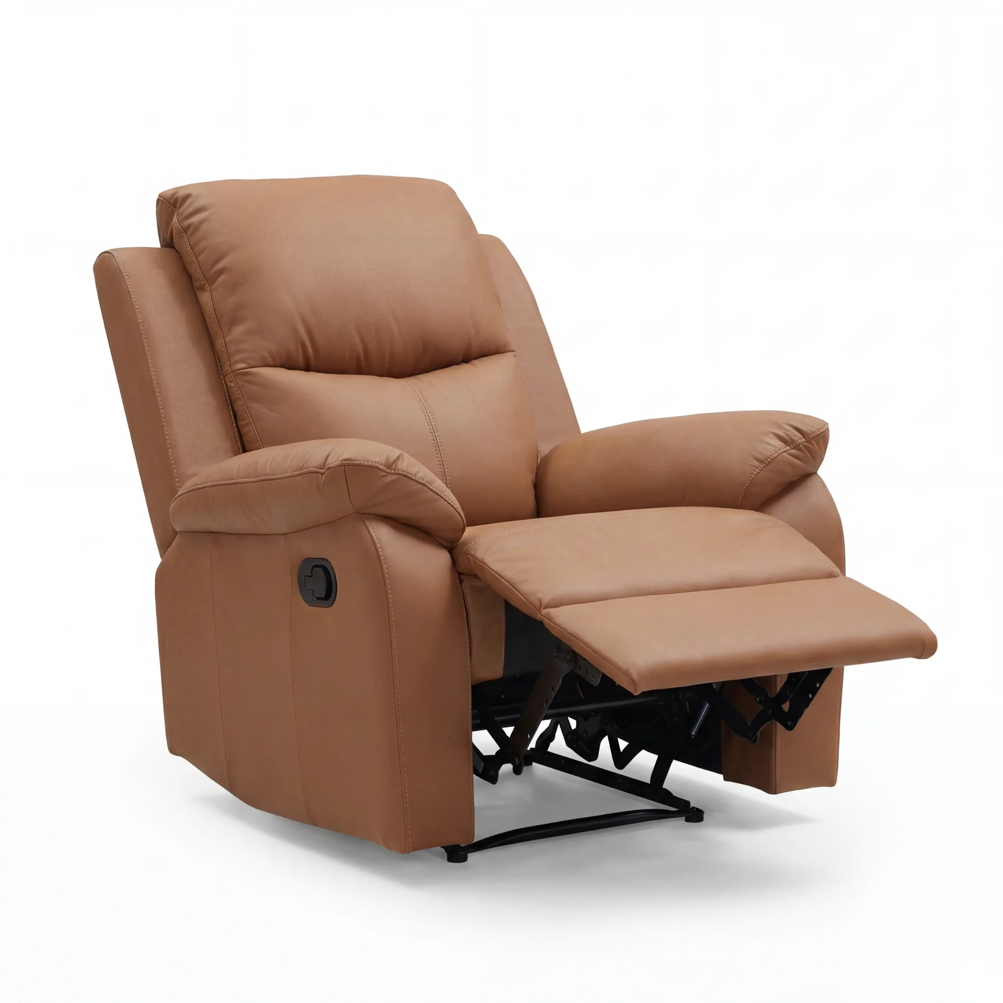 Duke 3+1+1 Seater Manual Recliner Genuine Leather Tan - Image 7