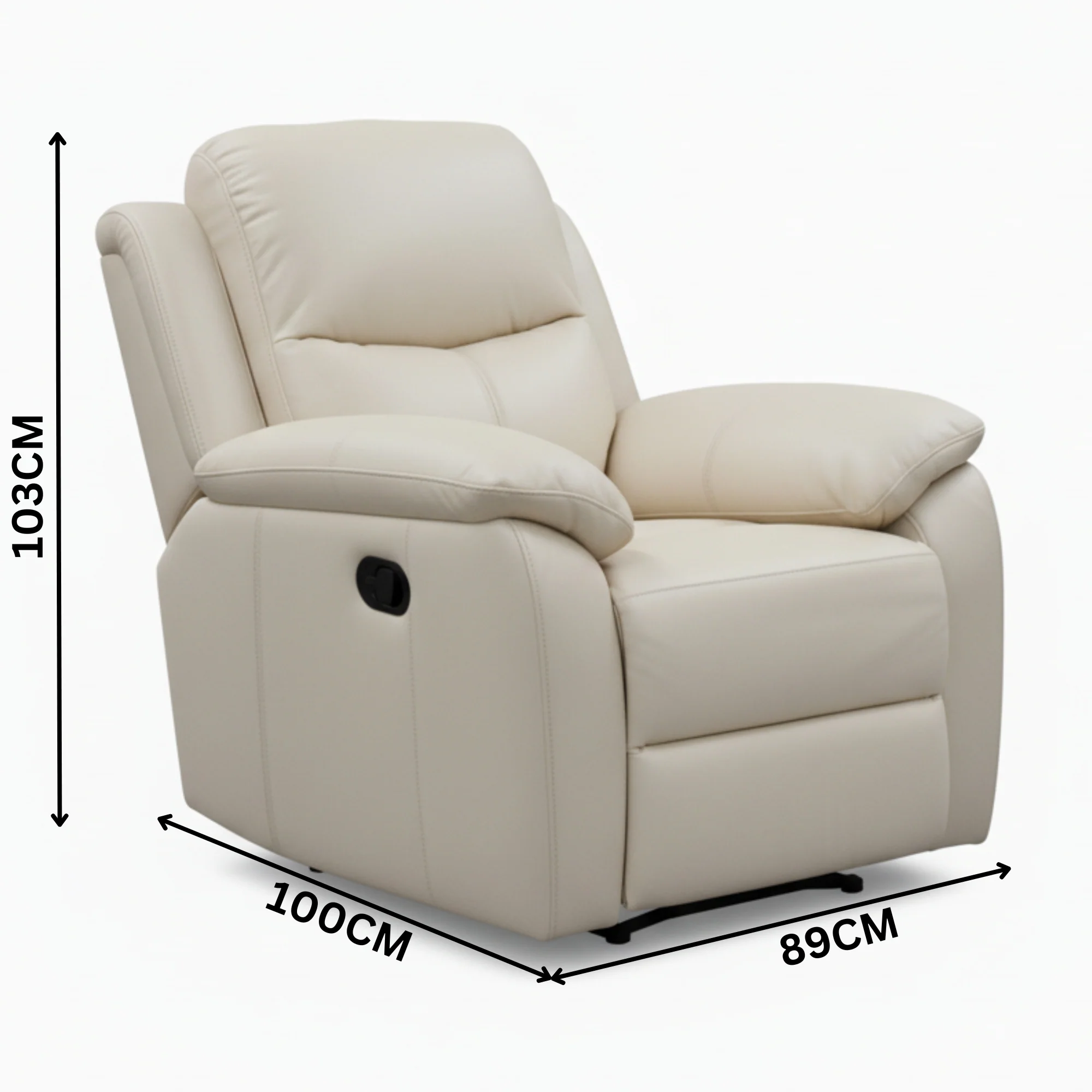Duke 3+1+1 Seater Manual Recliner Genuine Leather Wheat Grey - Image 4