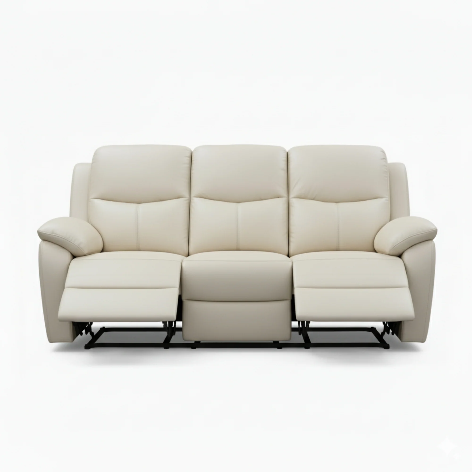 Duke 3+1+1 Seater Manual Recliner Genuine Leather Wheat Grey - Image 5