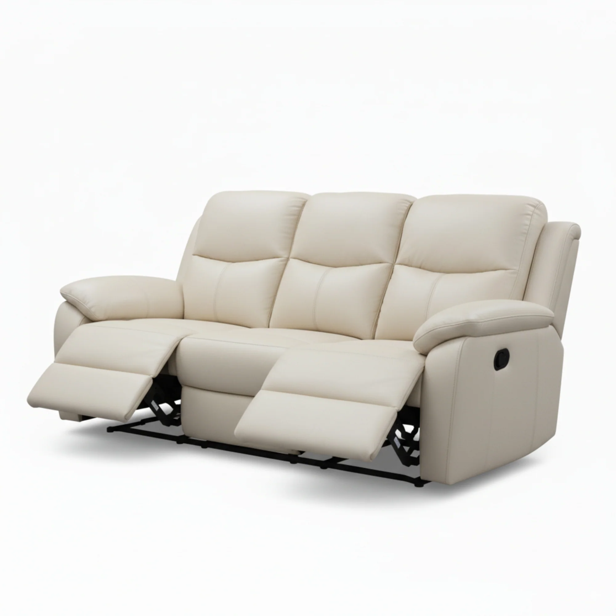 Duke 3+1+1 Seater Manual Recliner Genuine Leather Wheat Grey - Image 6