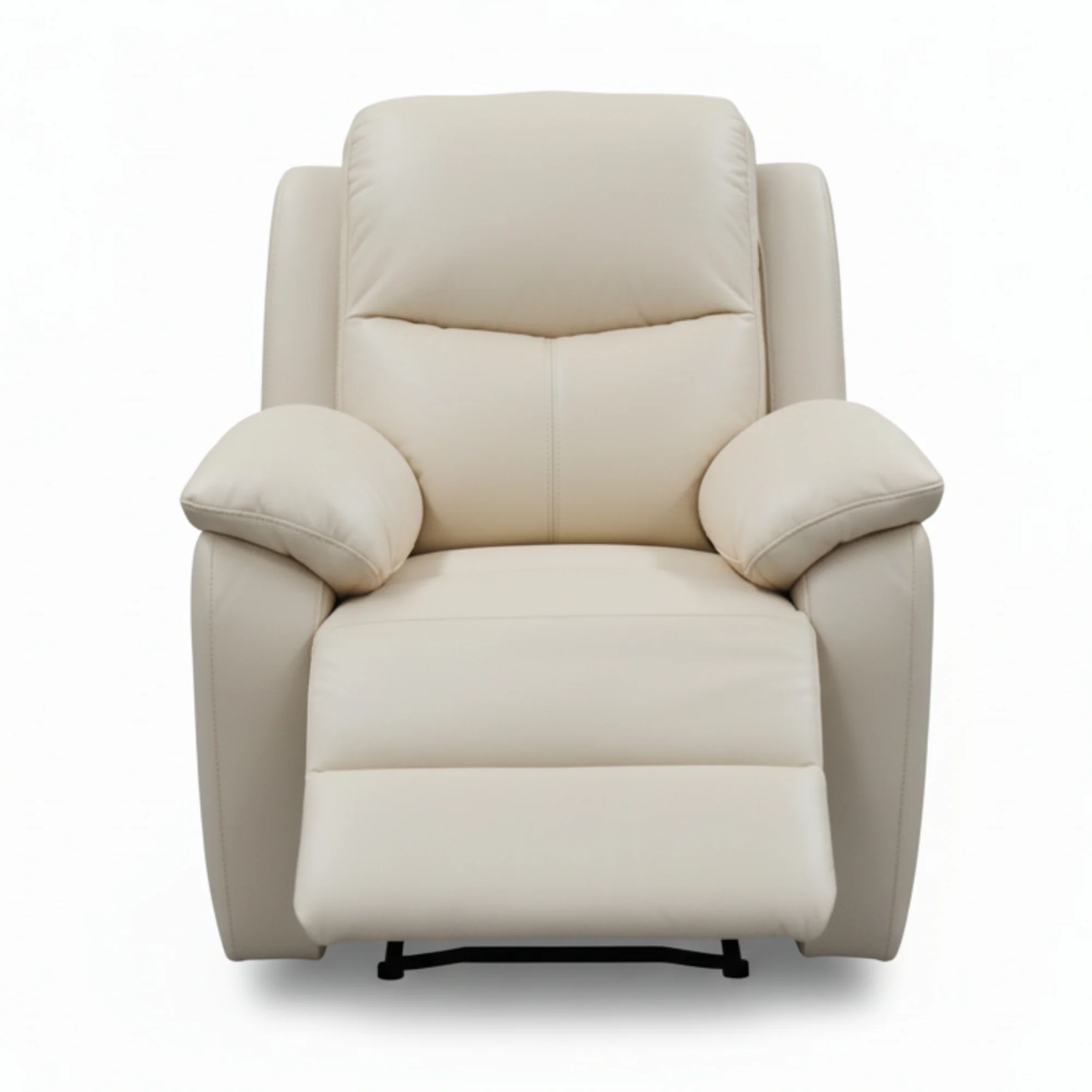 Duke 3+1+1 Seater Manual Recliner Genuine Leather Wheat Grey - Image 7