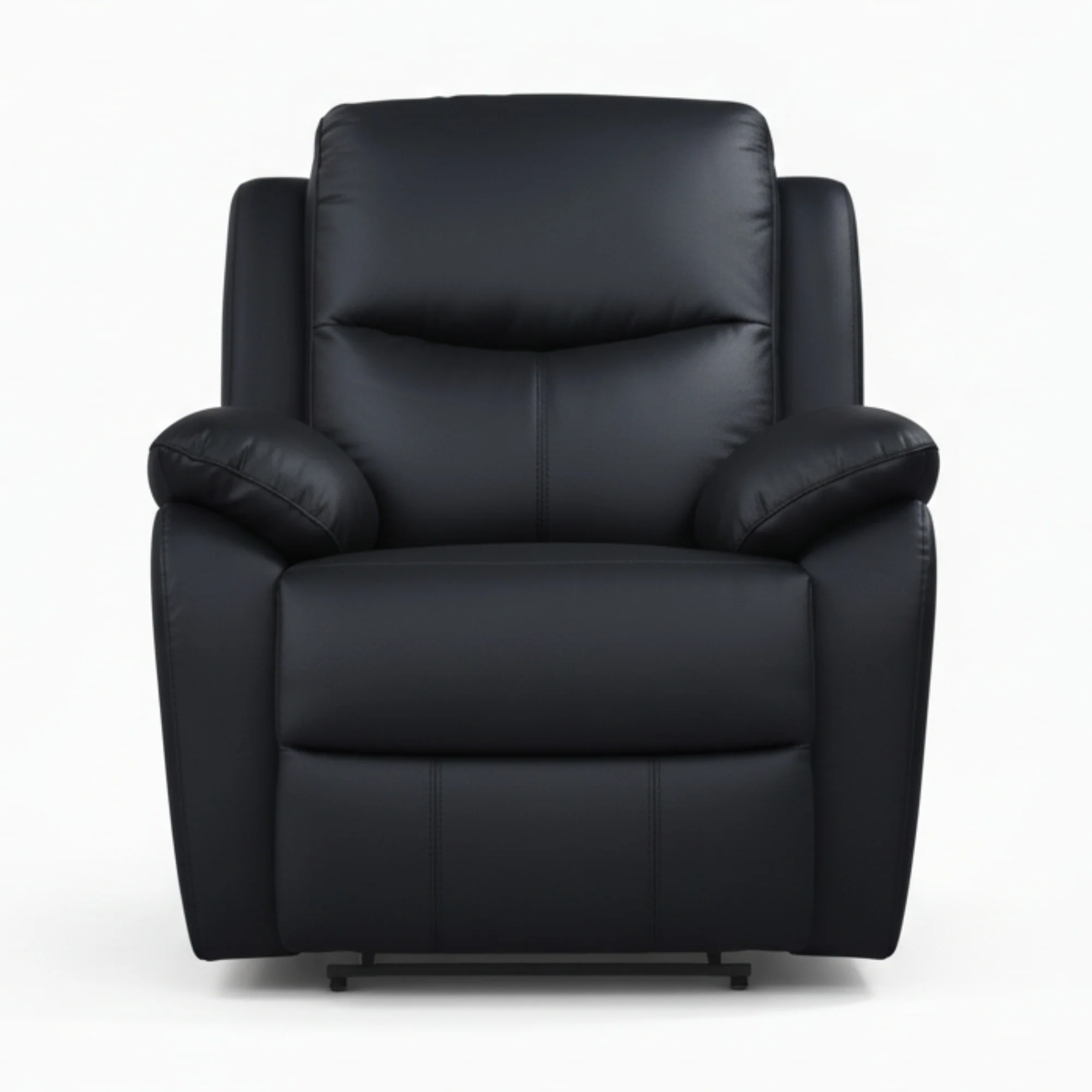 Duke Single Seater Manual Recliner Genuine Leather Black - Image 2