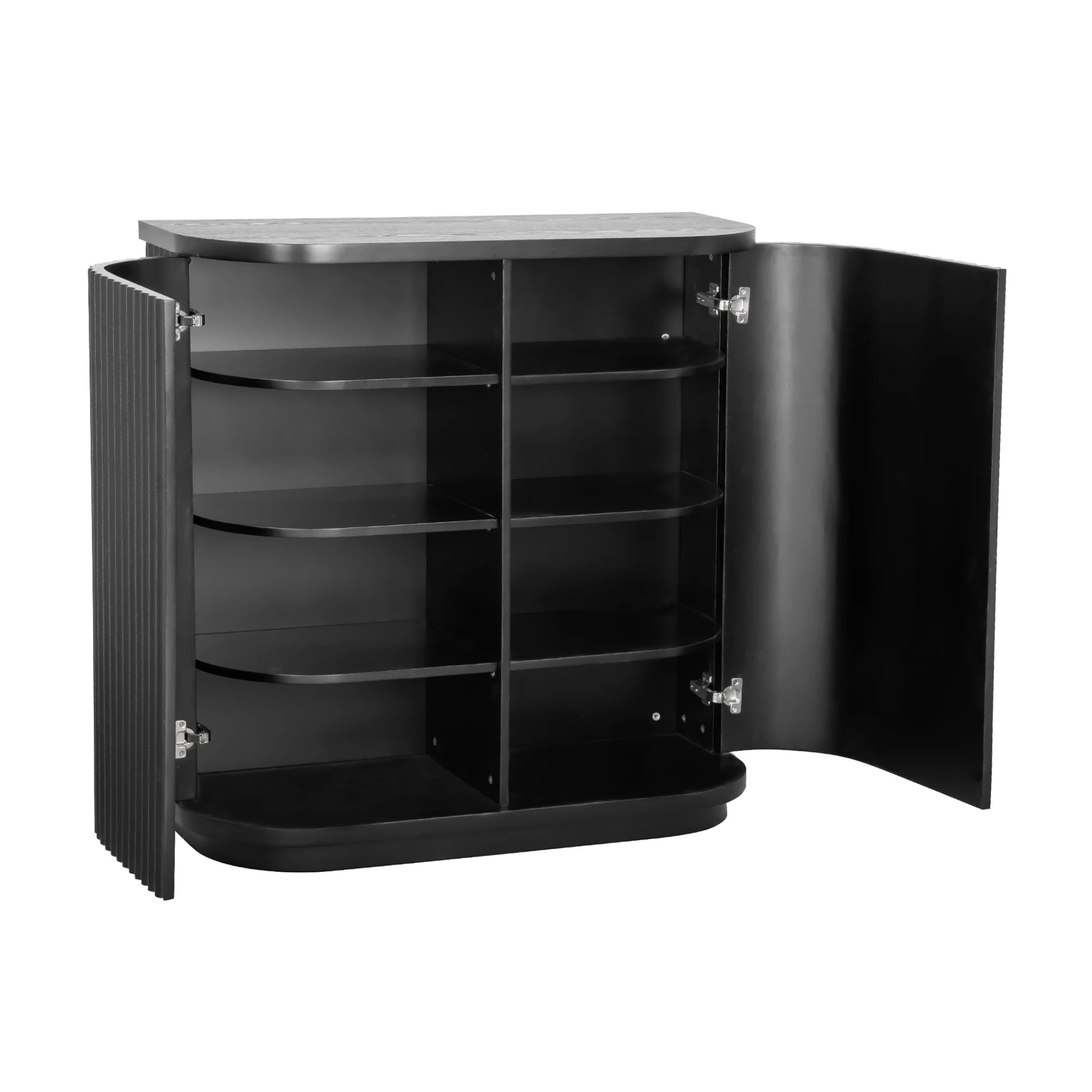 Manna 100cm Timber Storage Cabinet Black - Image 5