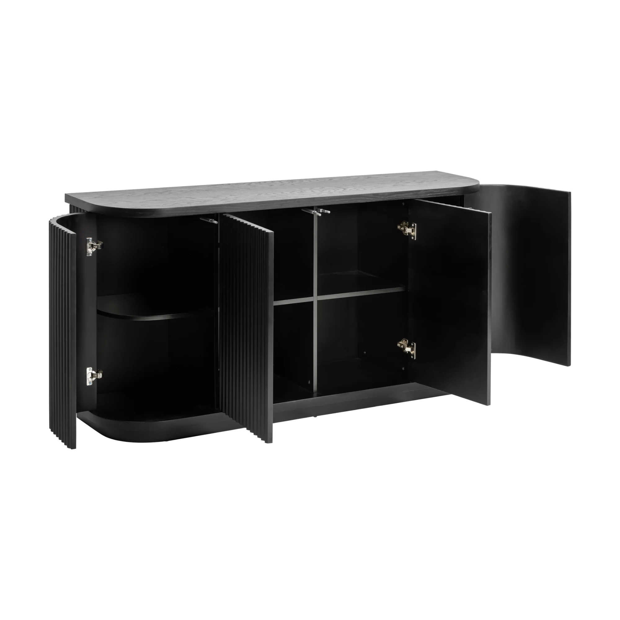 Manna 160cm Venner Top Buffet Storage Cabinet Black - Image 4
