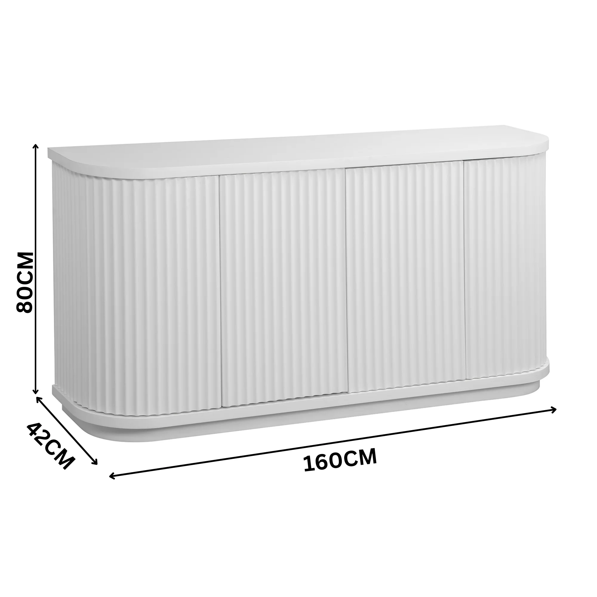 Manna 160cm Venner Top Buffet Storage Cabinet White - Image 2