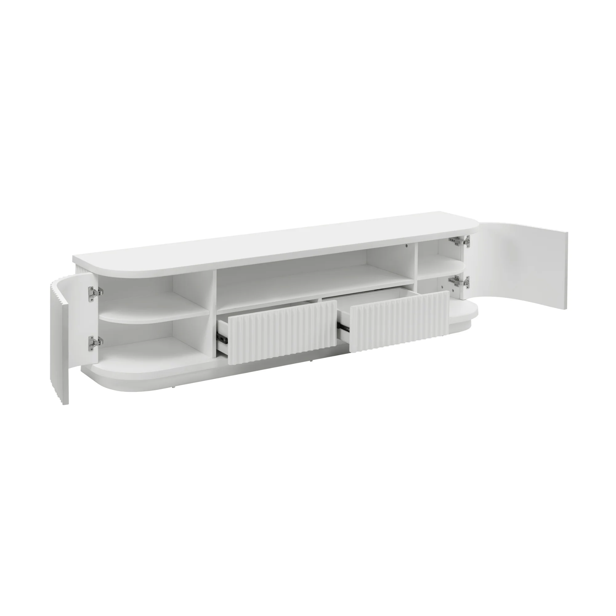 Manna 200cm Veneer Top ETU Entertainment TV Unit White - Image 5