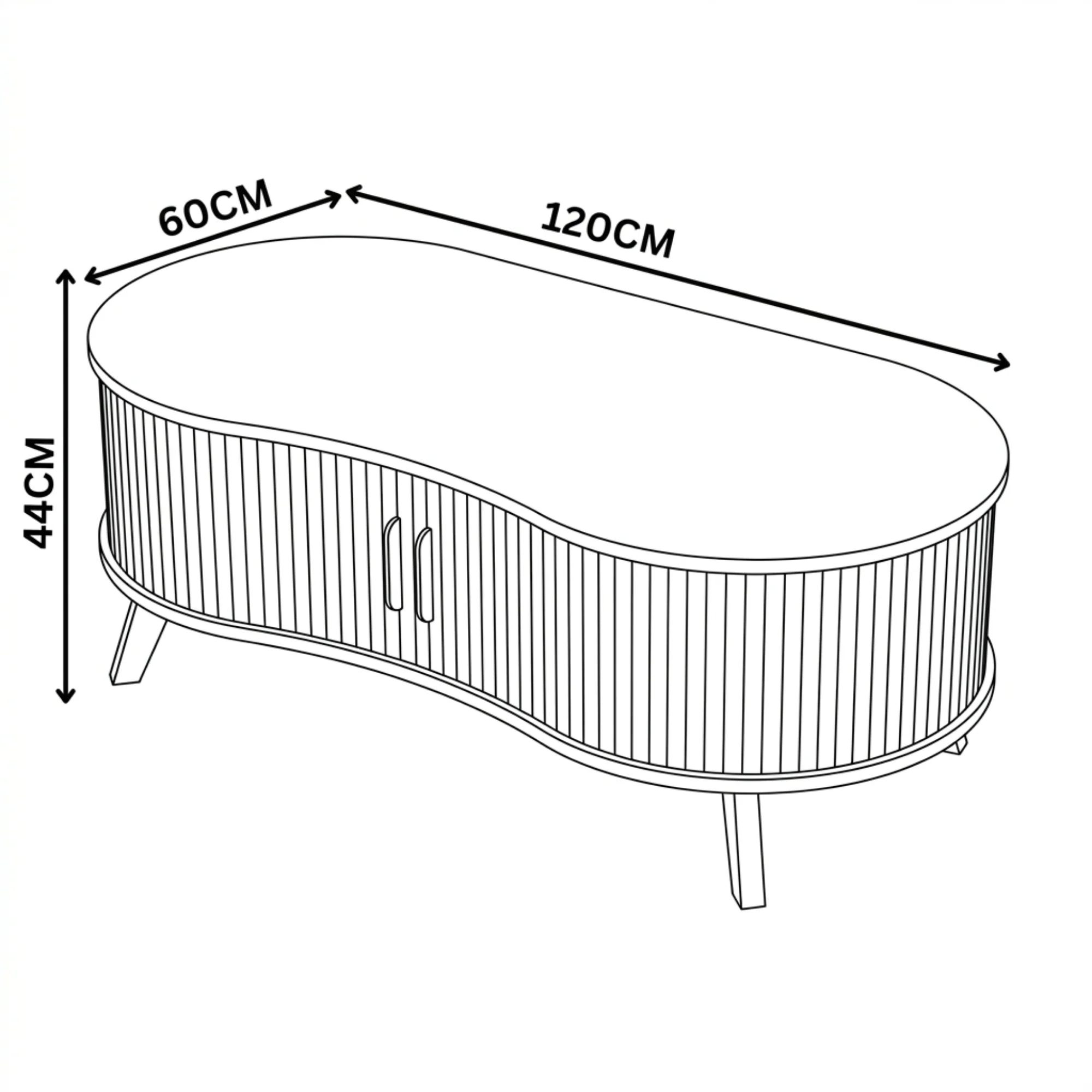 Elbasan 120cm Coffee Table Black - Image 8