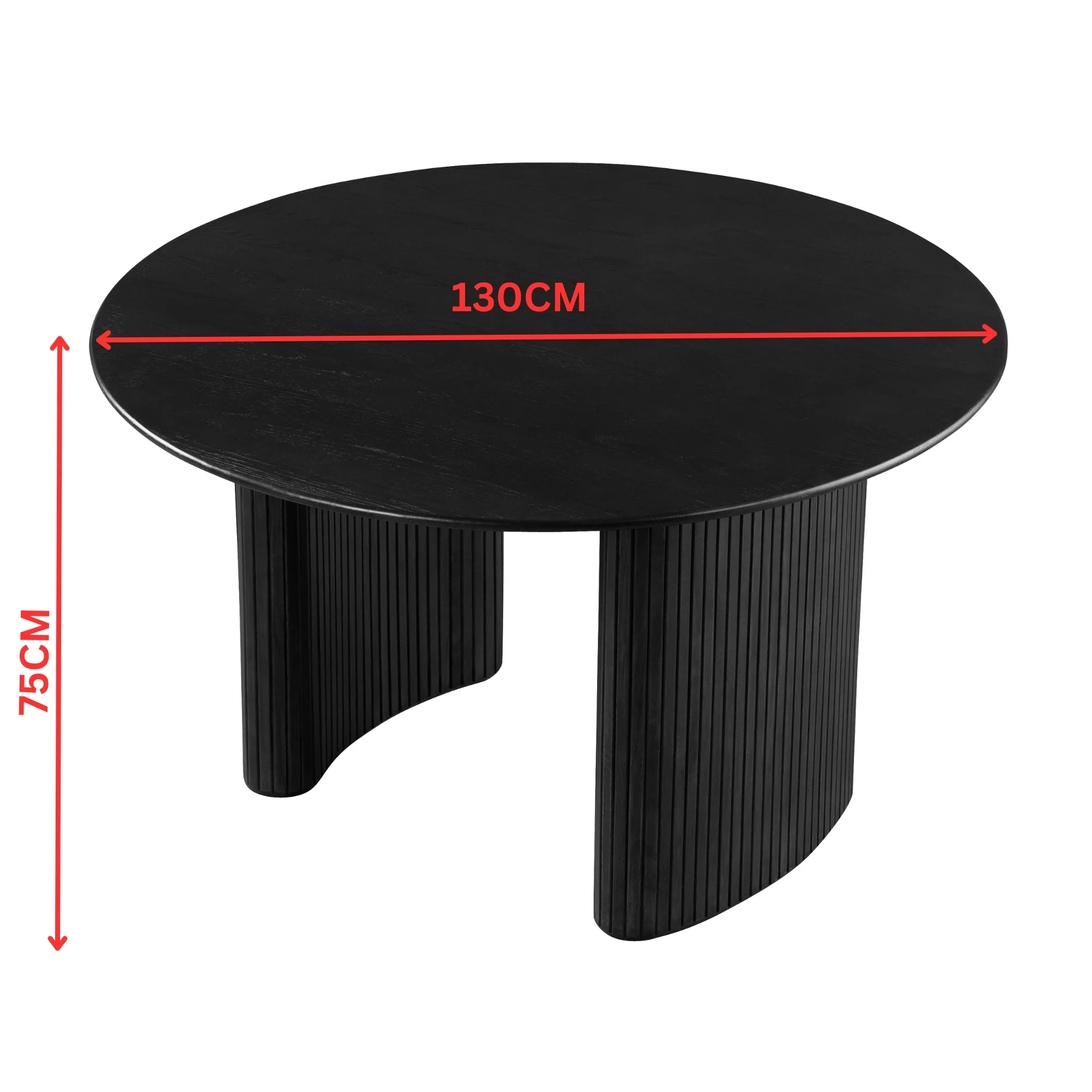 Elbasan 130cm Round Dining Table Black - Image 3