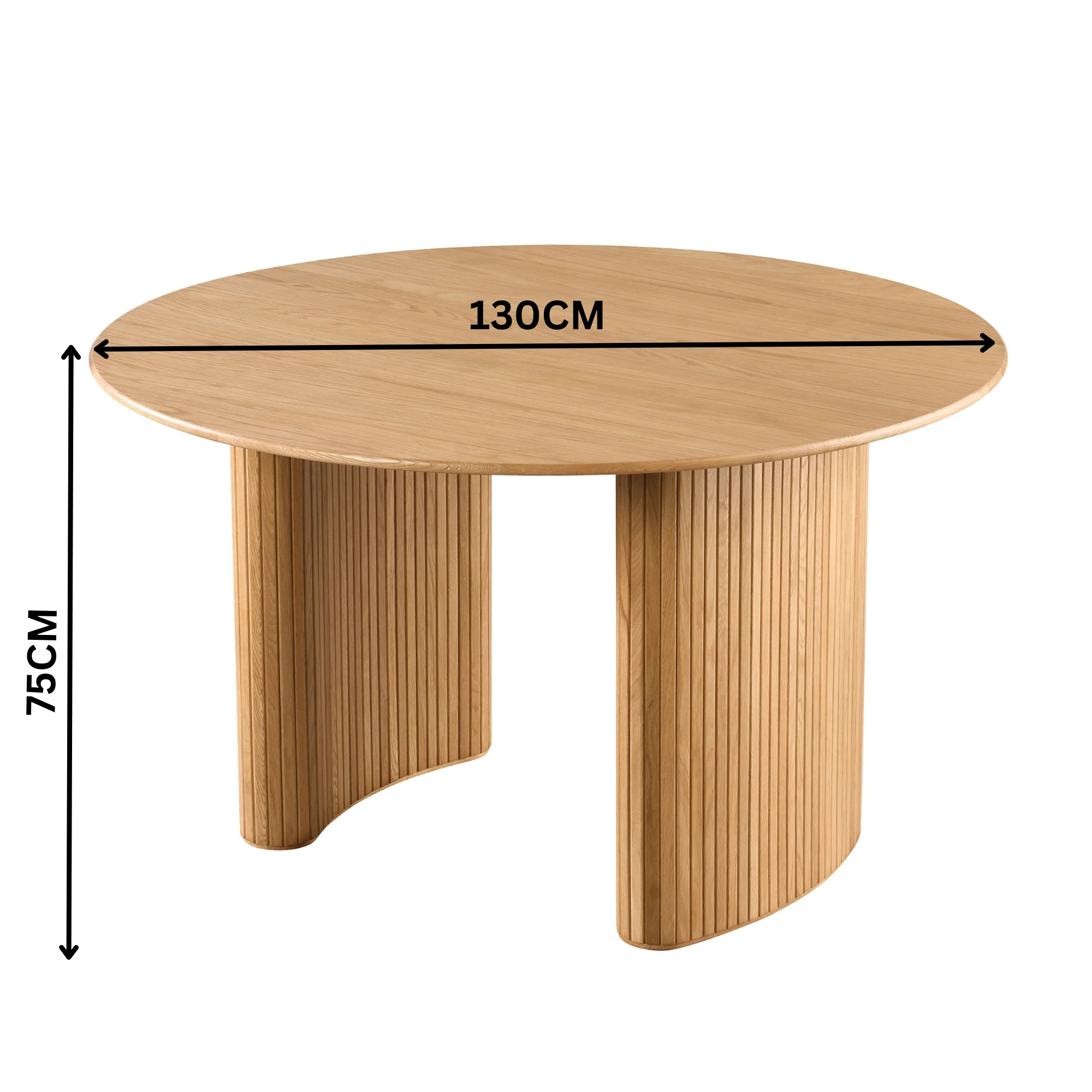Elbasan 130cm Round Dining Table Natural - Image 3