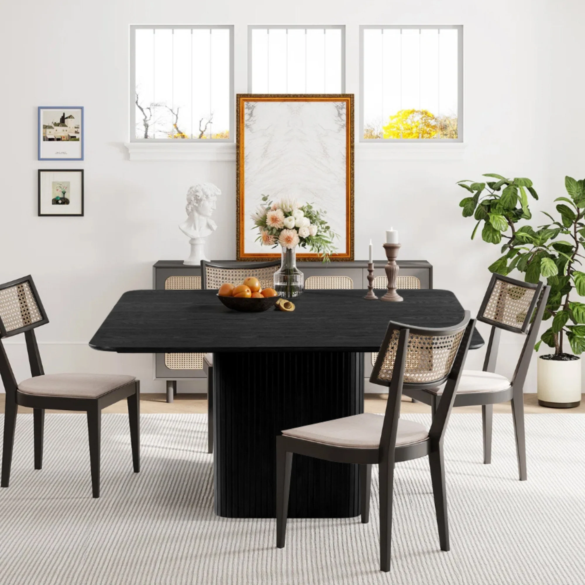 Elbasan 140cm Square Dining Table Black - Image 2