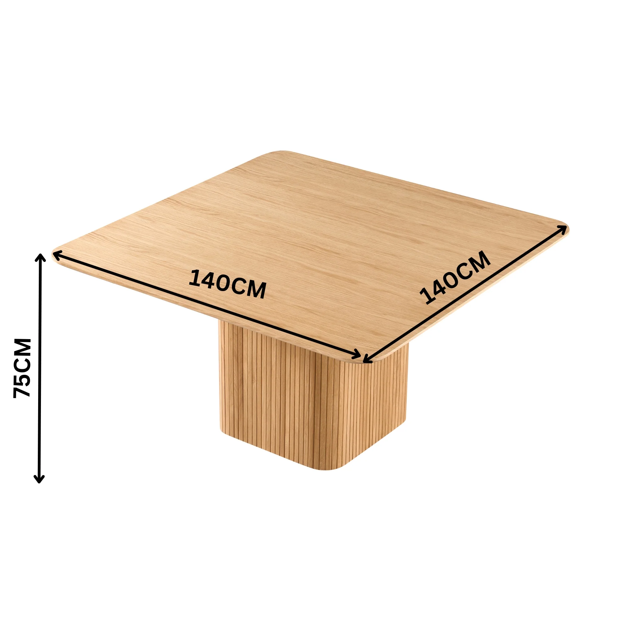 Elbasan 140cm Square Dining Table Natural - Image 3