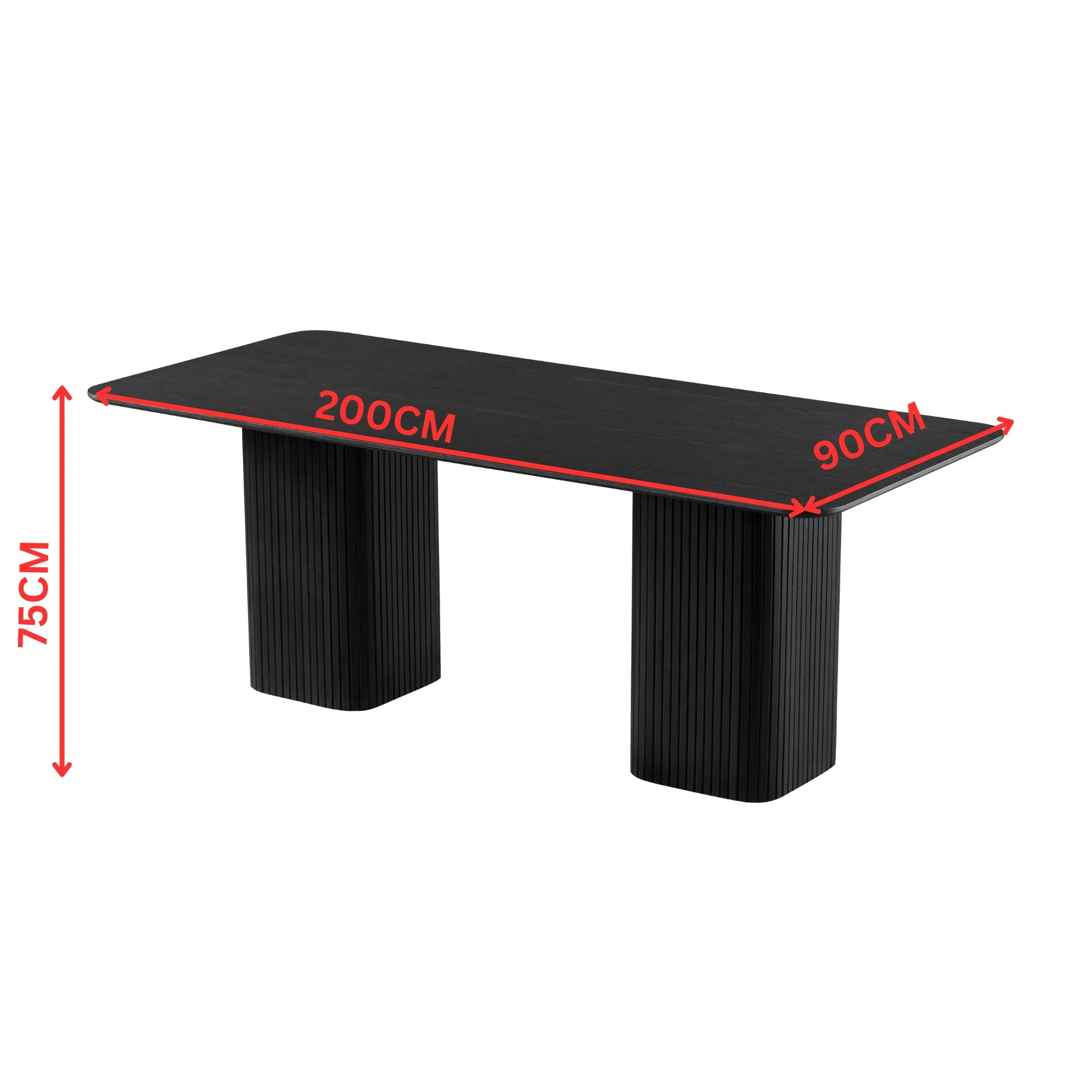 Elbasan 200cm Dining Table Black - Image 3