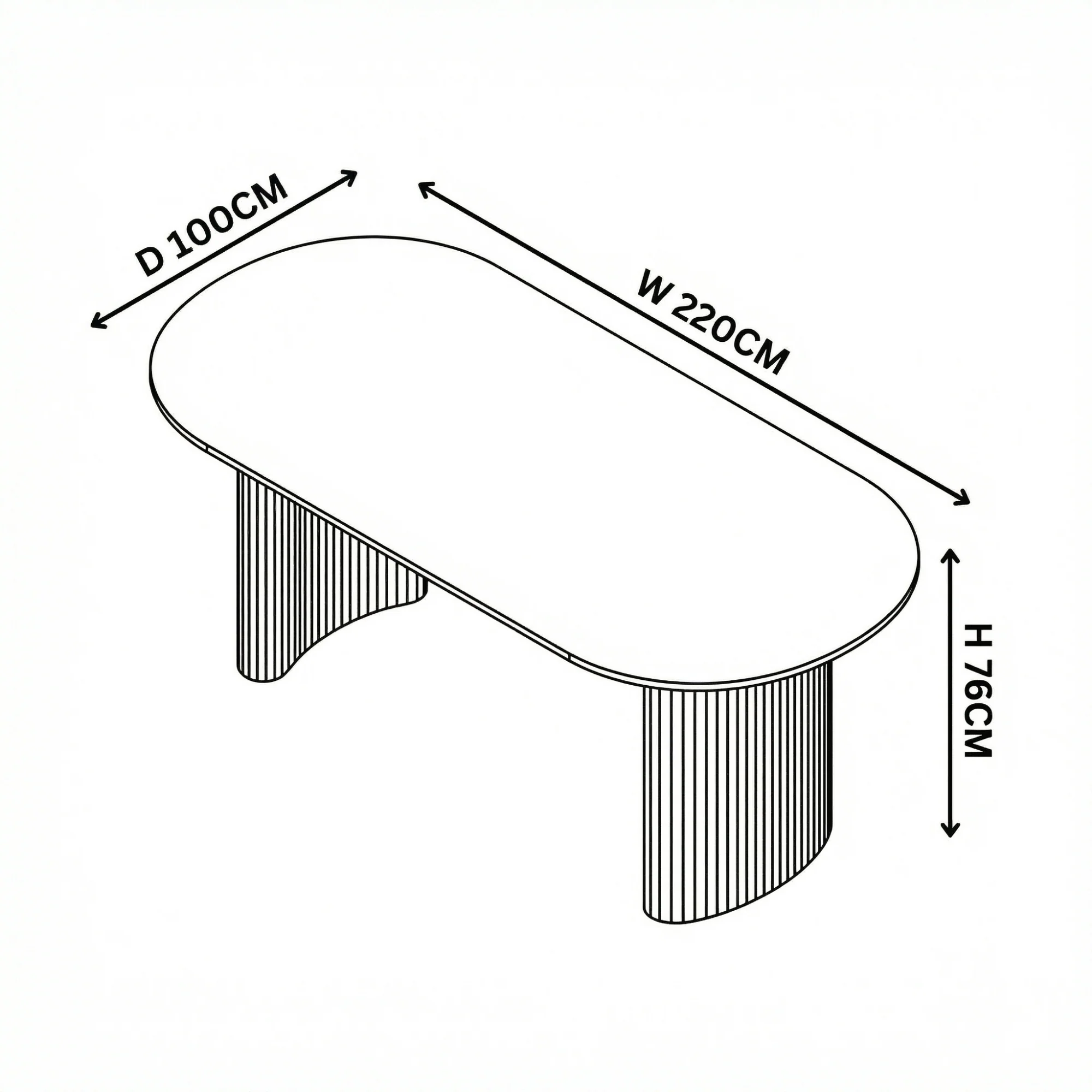 Elbasan 220cm Dining Table Black - Image 8