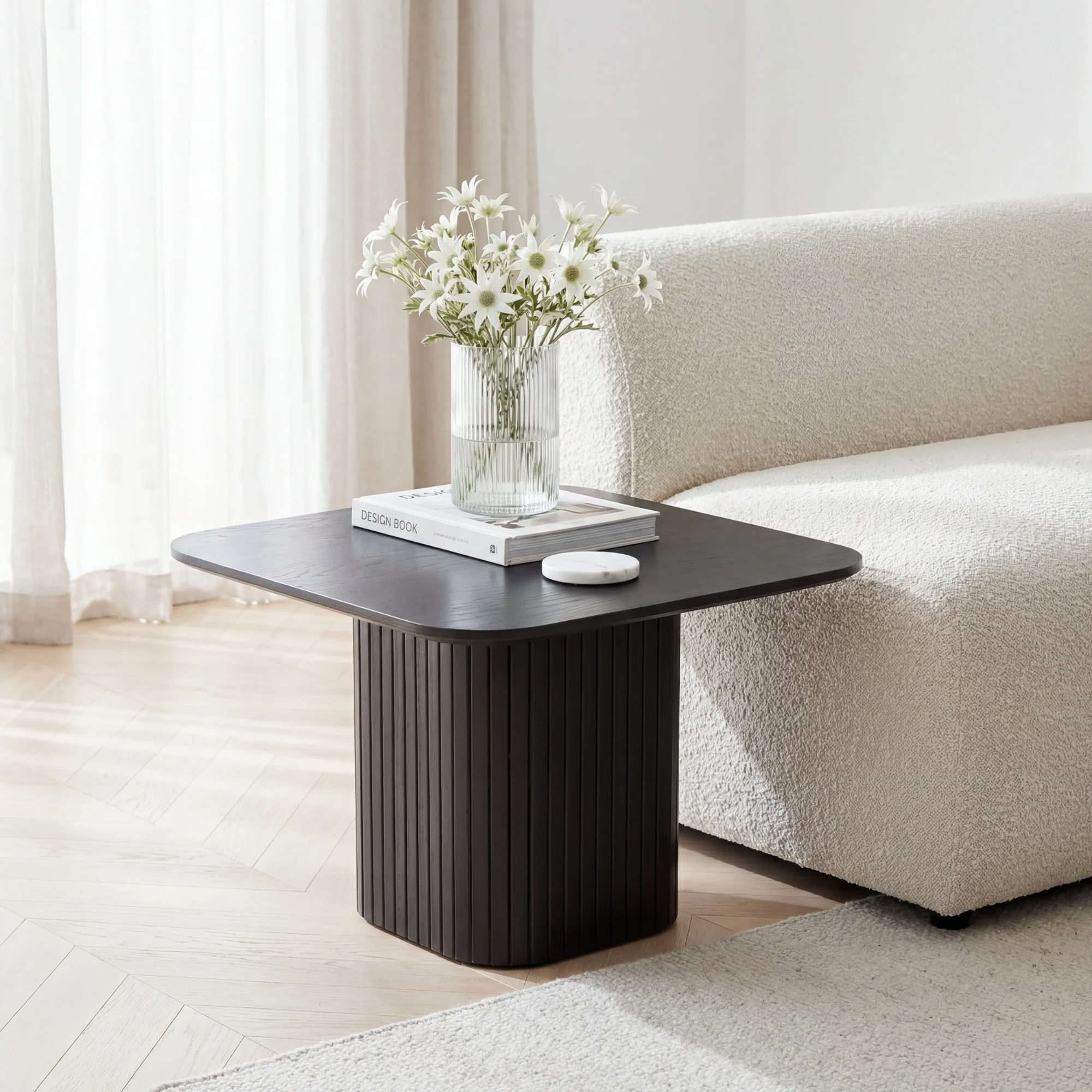 Elbasan 60cm Square Coffee Table Black - Image 3