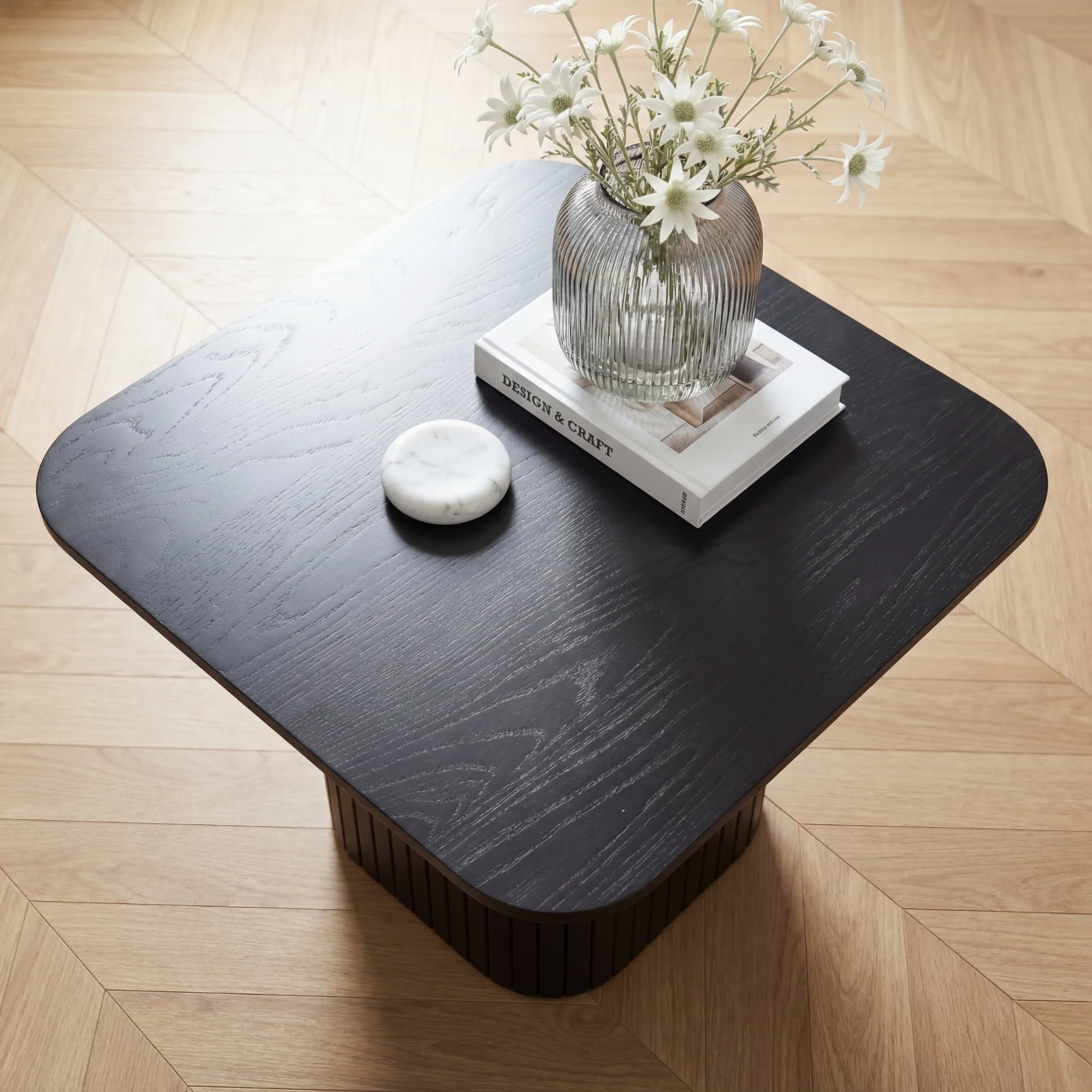 Elbasan 60cm Square Coffee Table Black - Image 4