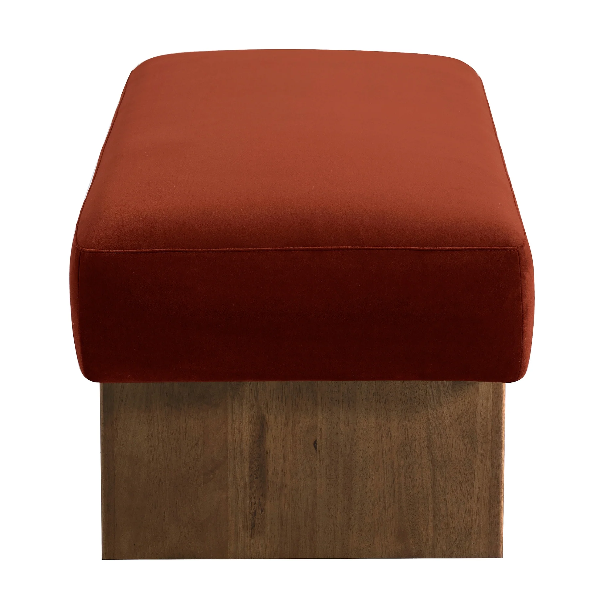 Eldron 120cm Velvet Bench and Ottoman Caramel - Image 4
