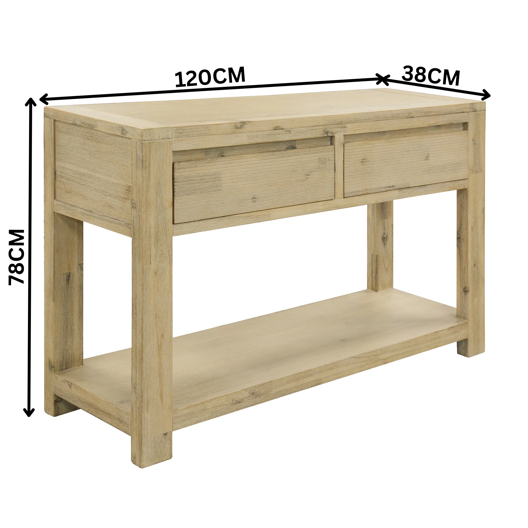 Elemental 120cm Console Table Brushed Smoke Grey - Image 2