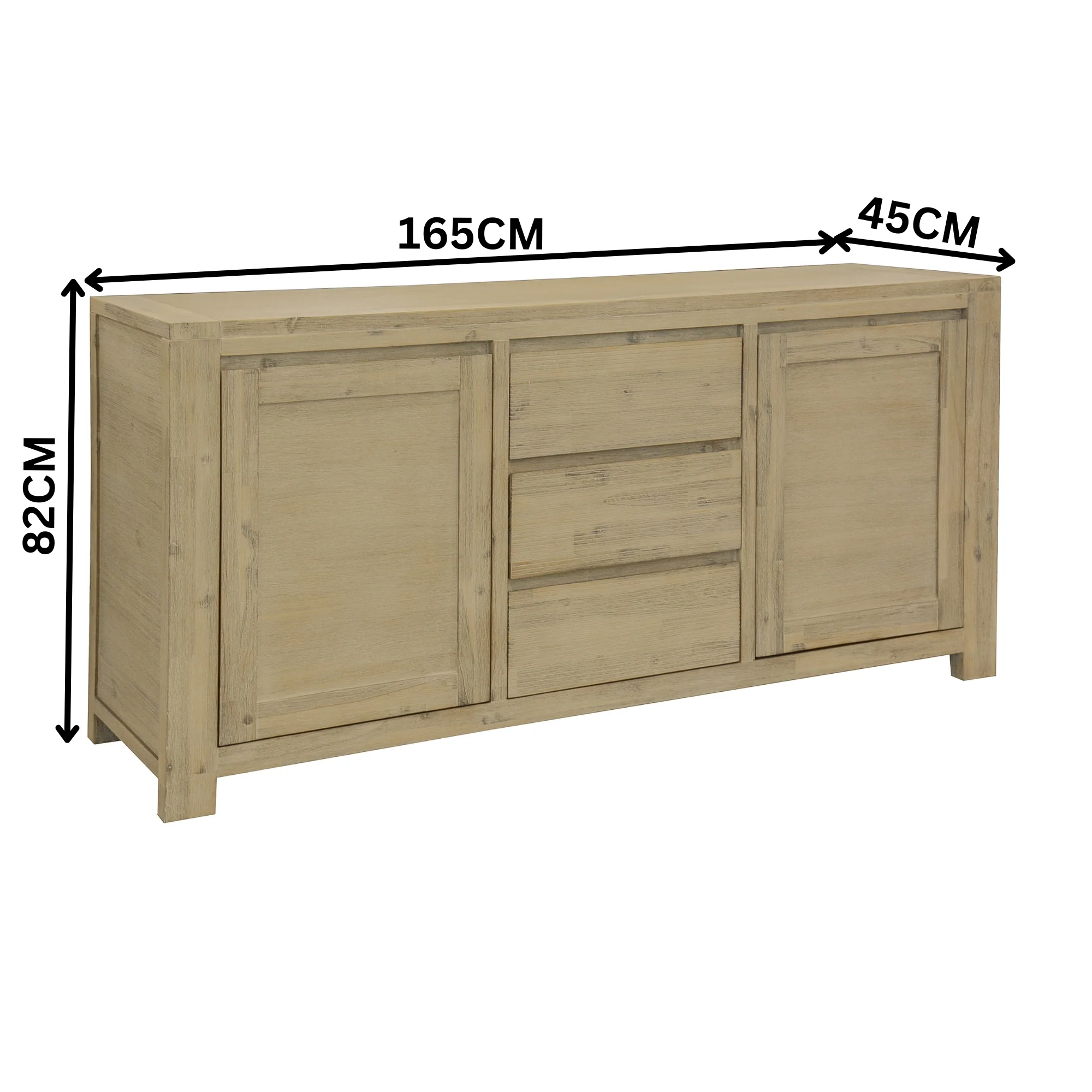 Elemental 165cm Buffet Table Brushed Smoke Grey - Image 2