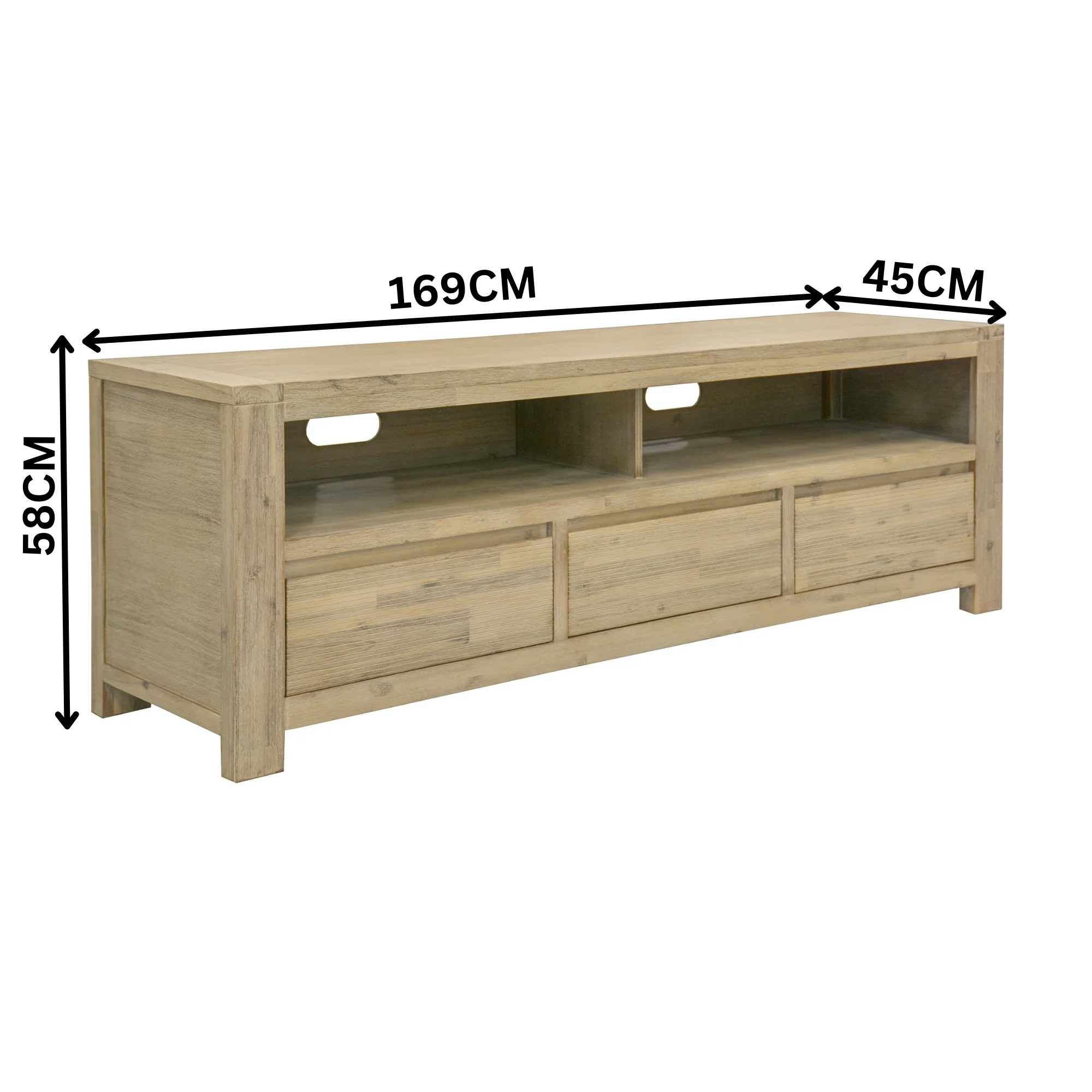 Elemental 169cm ETU Entertainment TV Unit Brushed Smoke Grey - Image 2