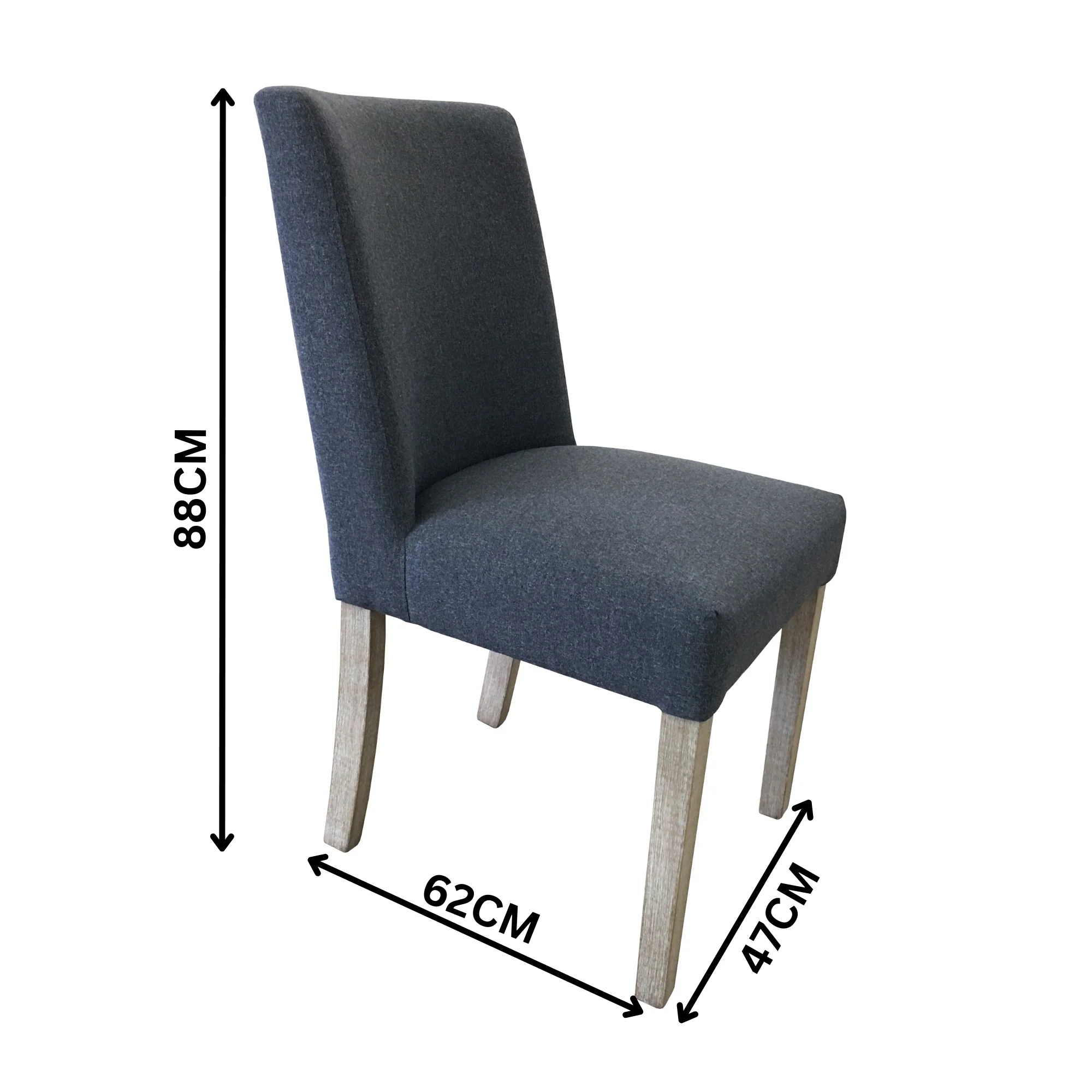 Elemental 2pc Set Fabric Dining Chair Grey - Image 2