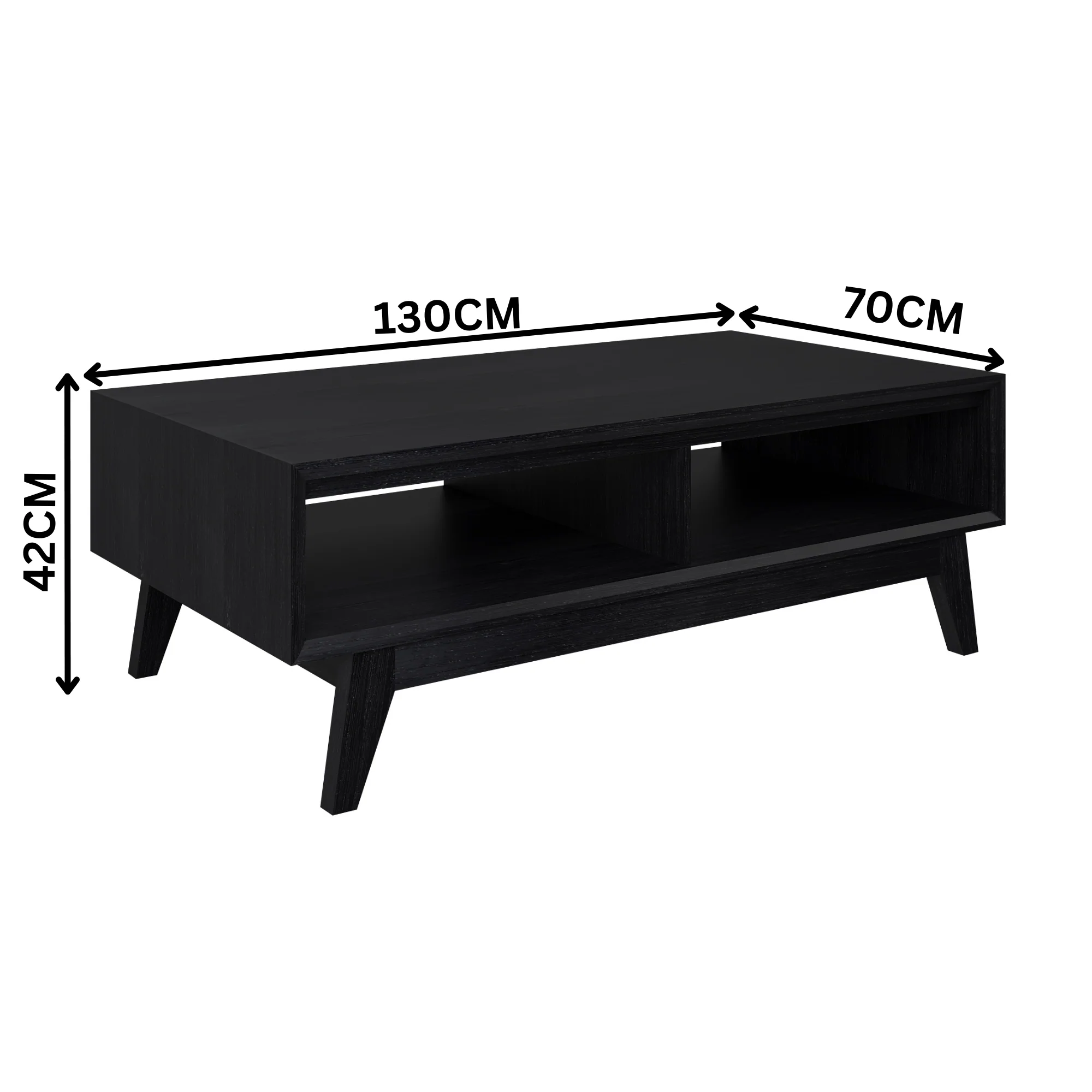Ellen 130cm Coffee Table Black - Image 2