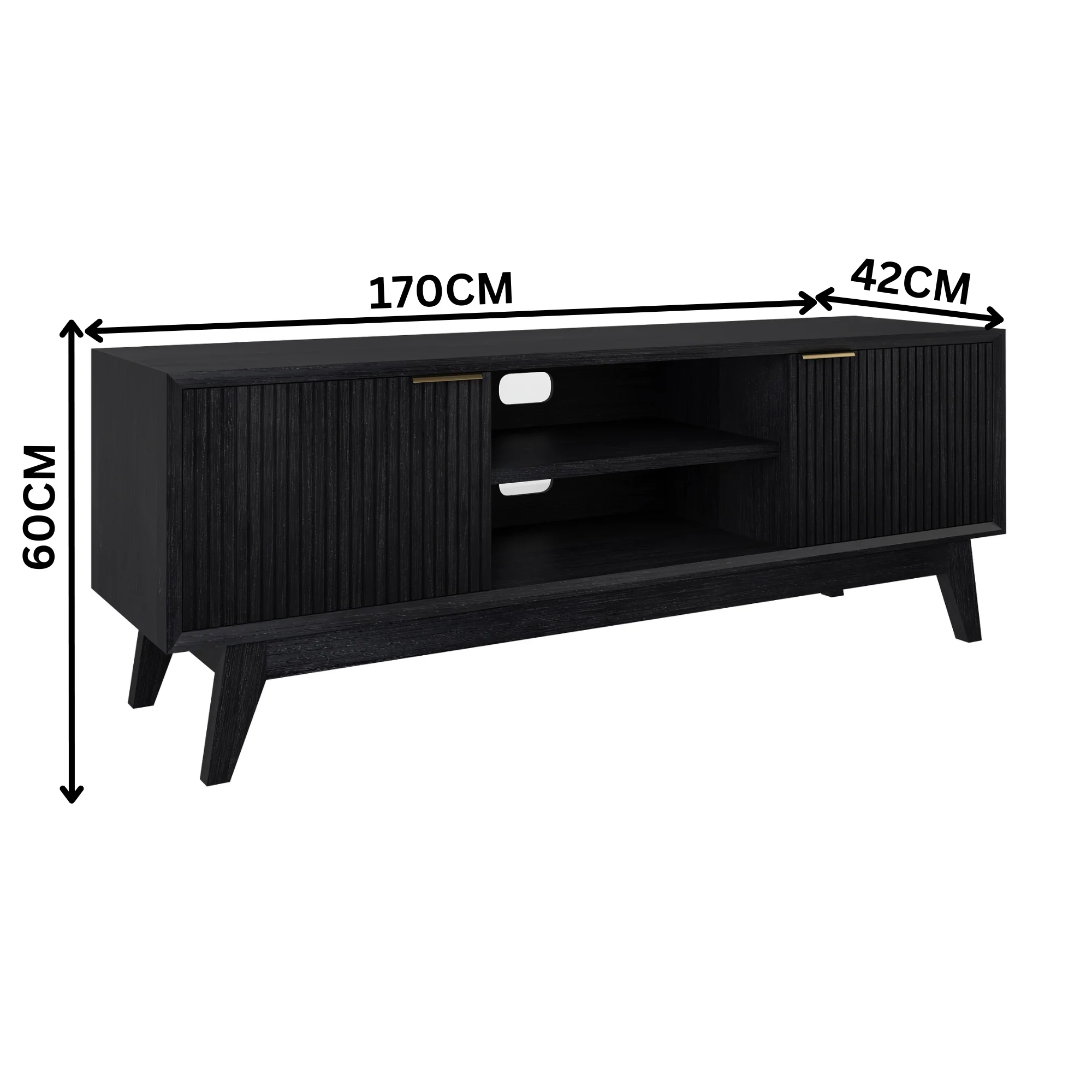 Ellen 170cm ETU Entertainment TV Unit Black - Image 2