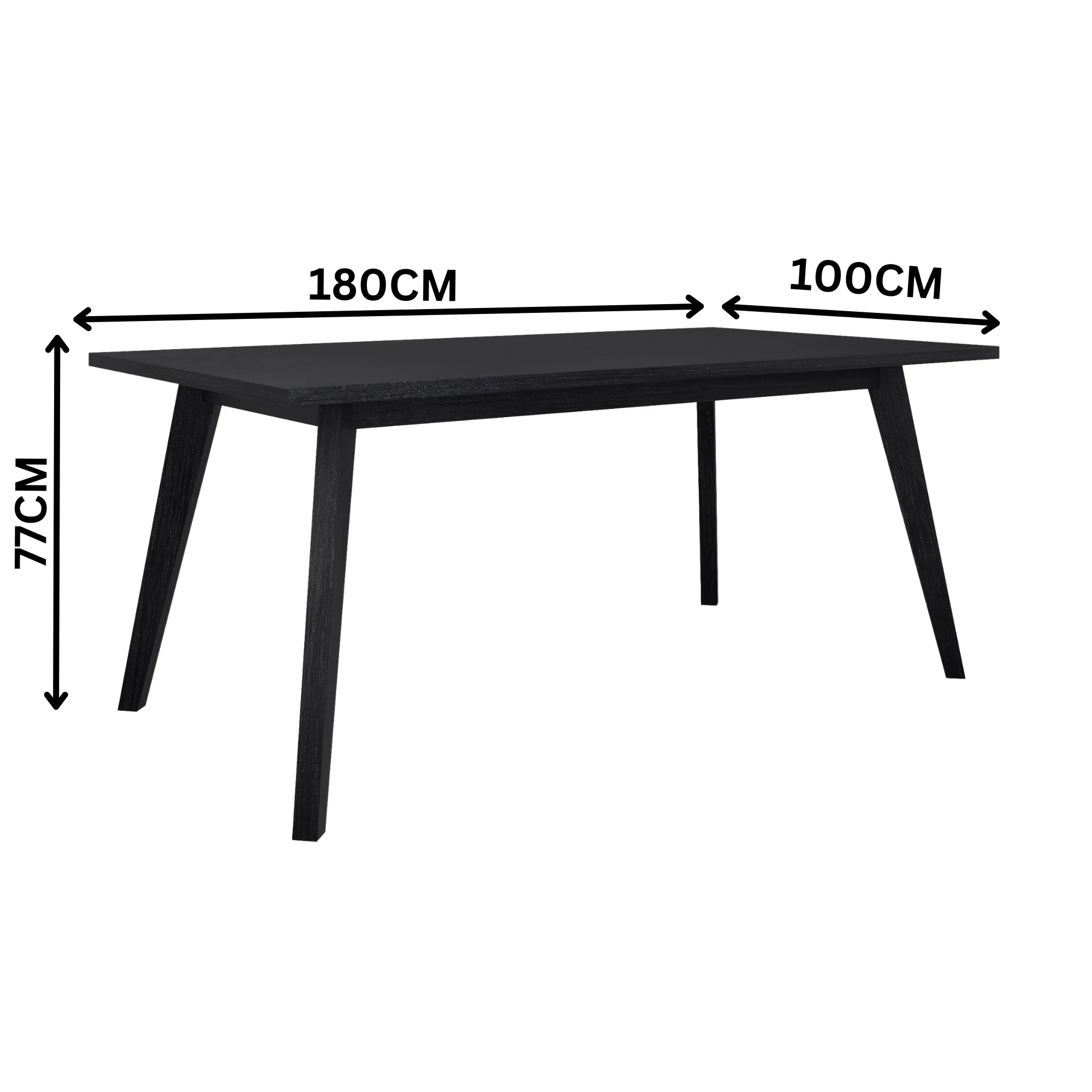 Ellen 180cm Dining Table Black - Image 2