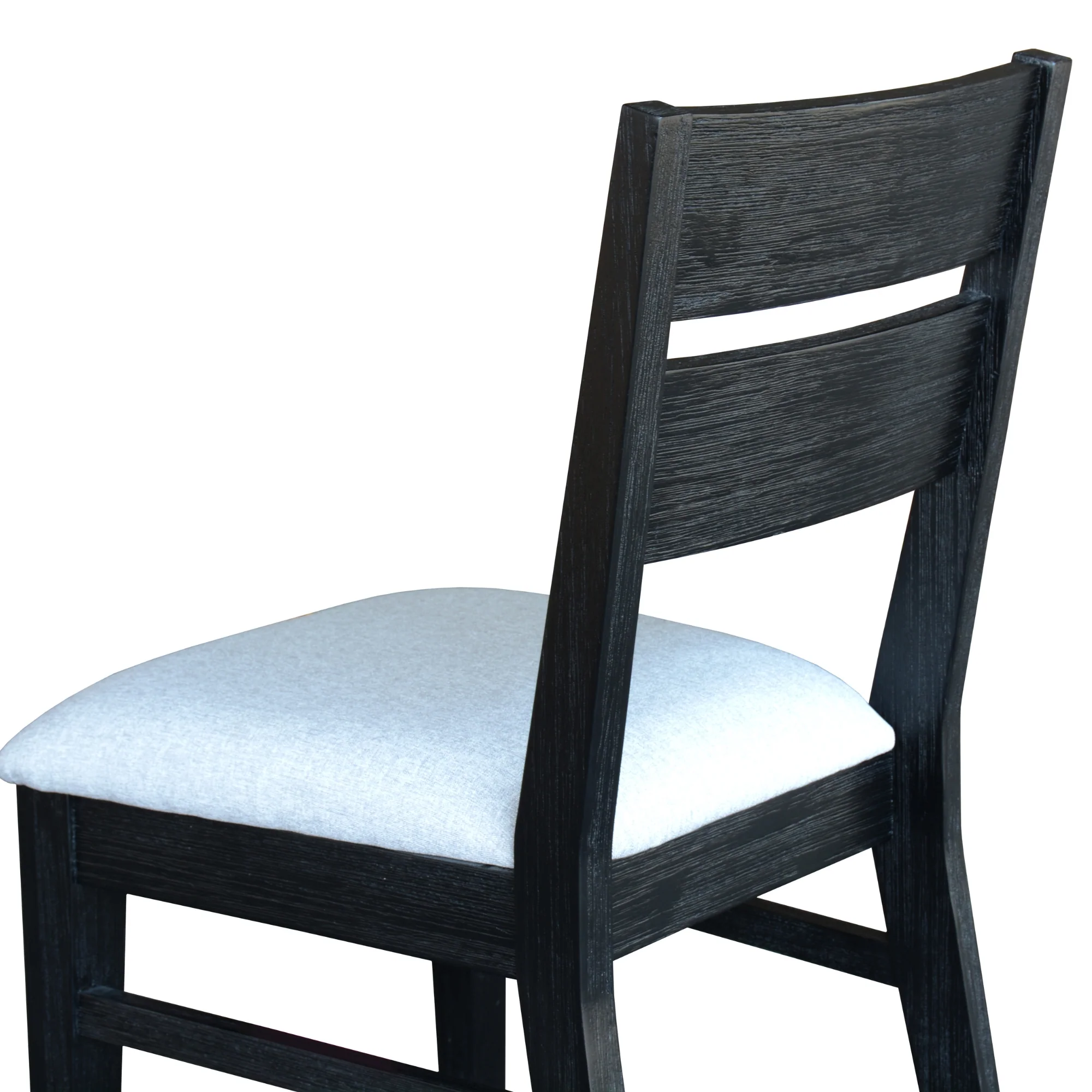 Ellen 2pc Set Dining Chair Fabric Seat Black - Image 4