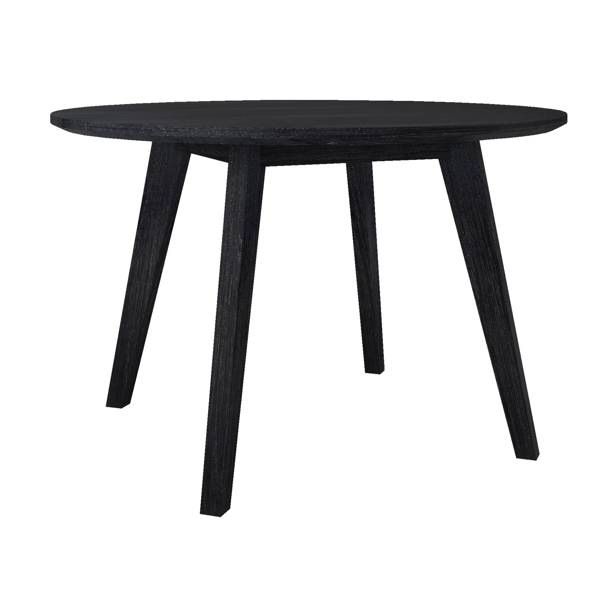 Ellen 5pc Dining Set 100cm Round Table 4 Chair Black - Image 2
