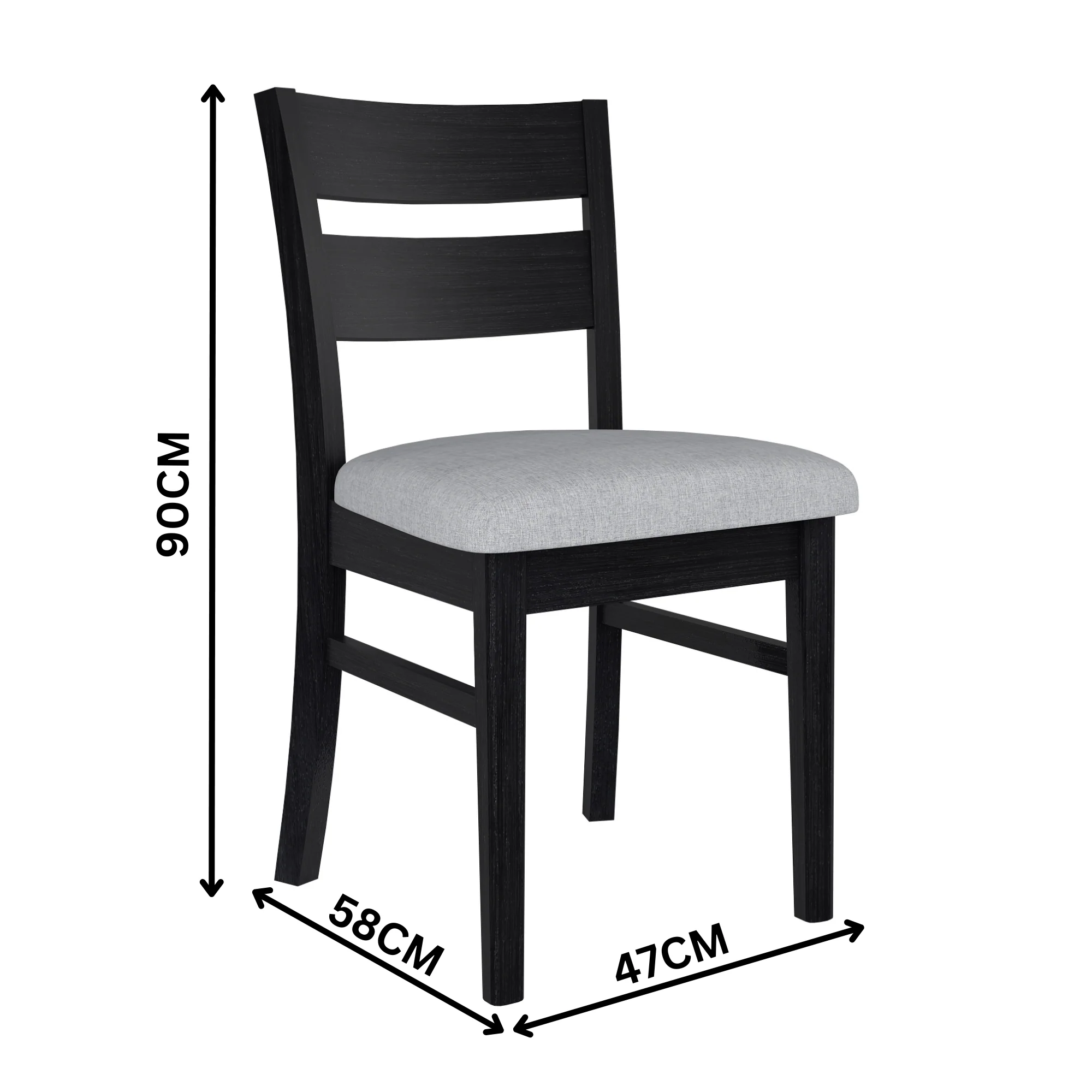 Ellen 7pc Dining Set 180cm Table 6 Chair Black - Image 6
