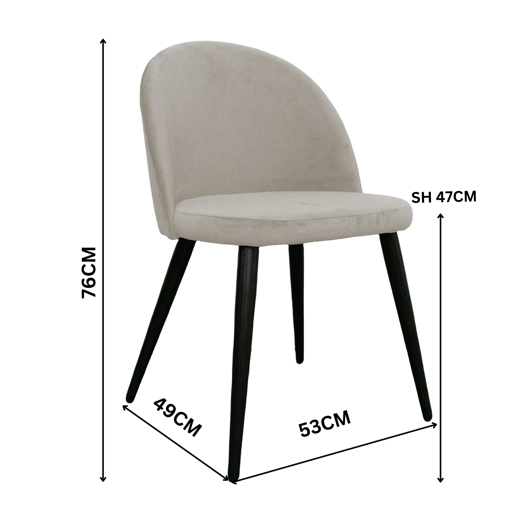 Emilie 4pc Set Velvet Fabric Dining Chair Beige - Image 2
