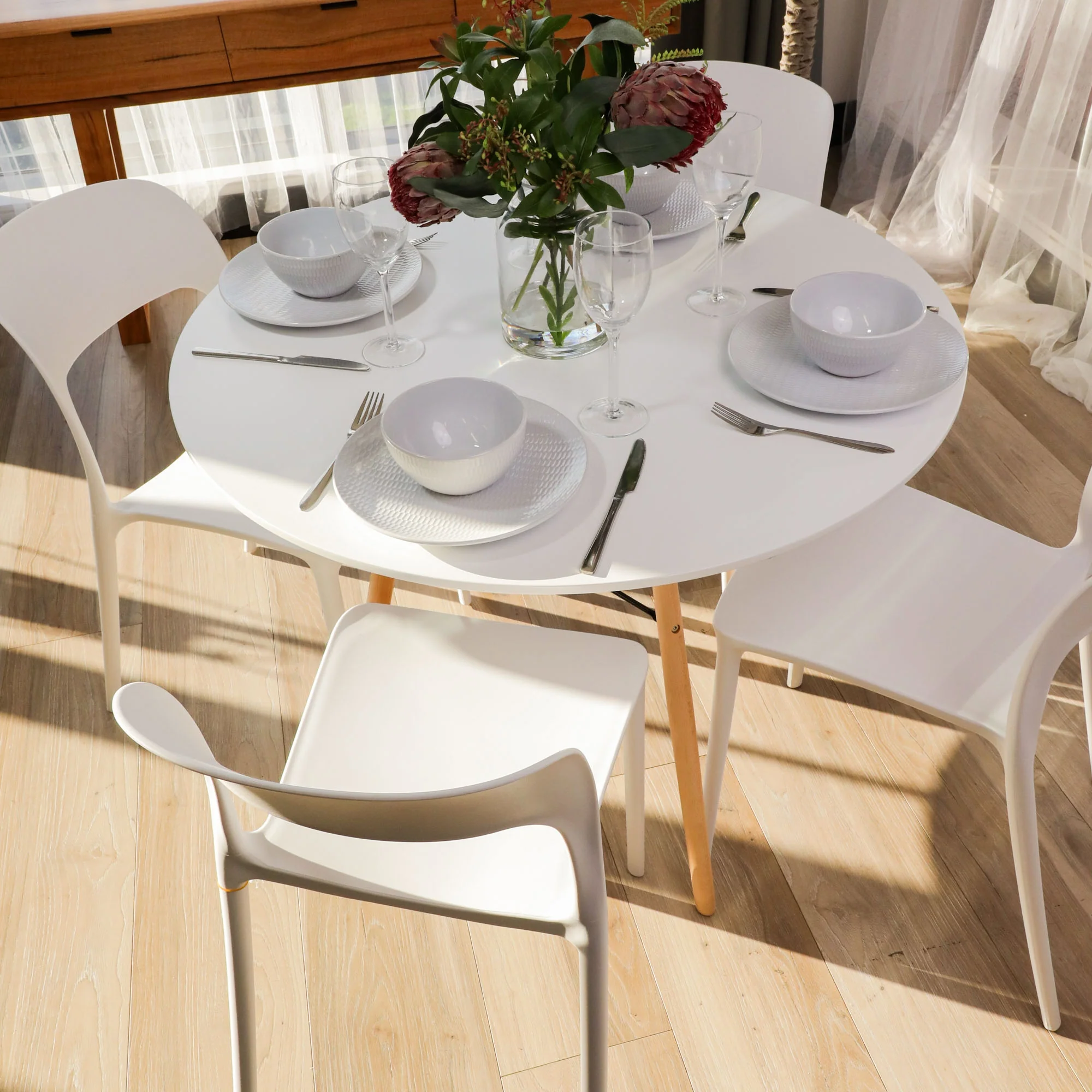 Everly Set of 4 Dining Chair White - Image 8