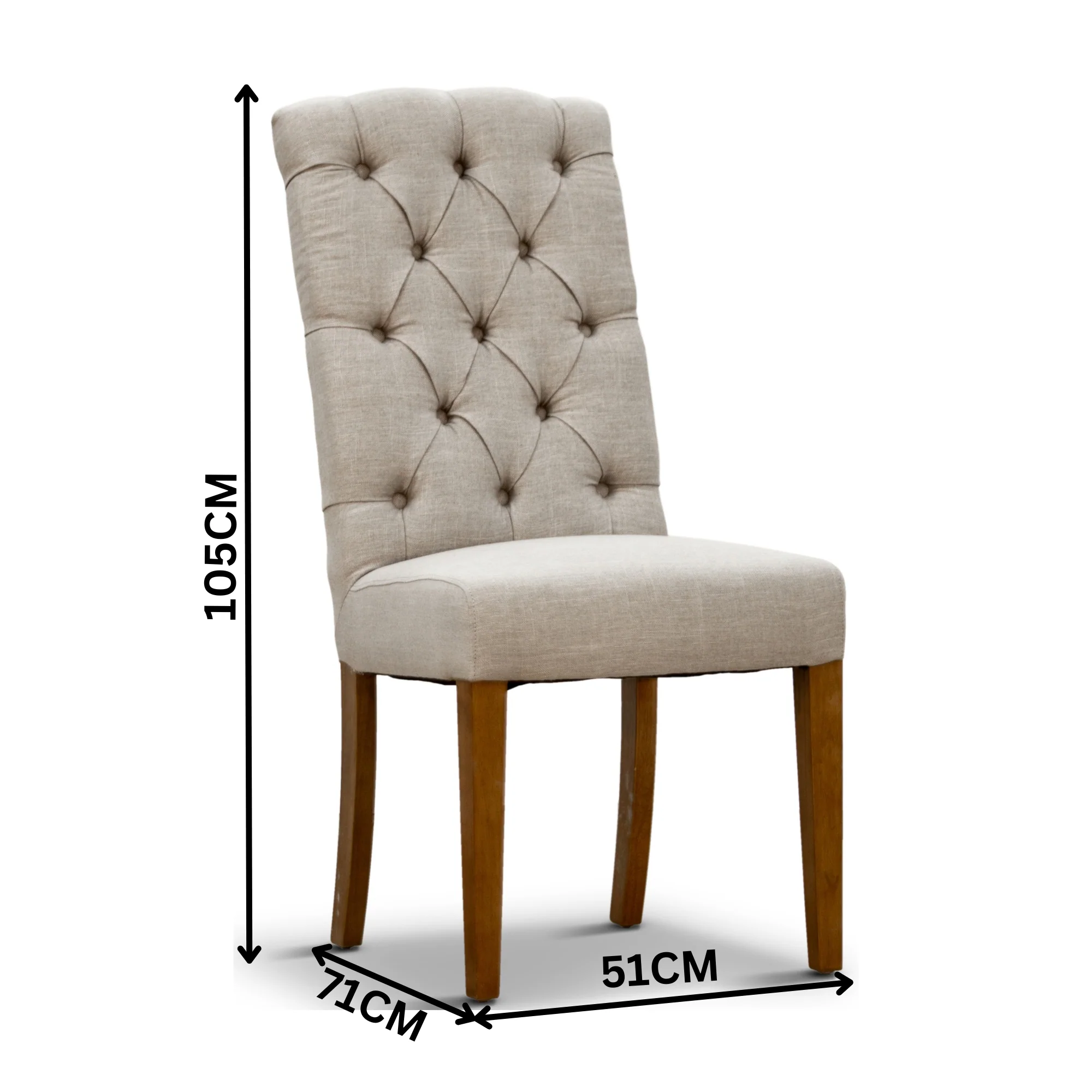 Felicia 2pc Fabric Dining Chair Beige - Image 2