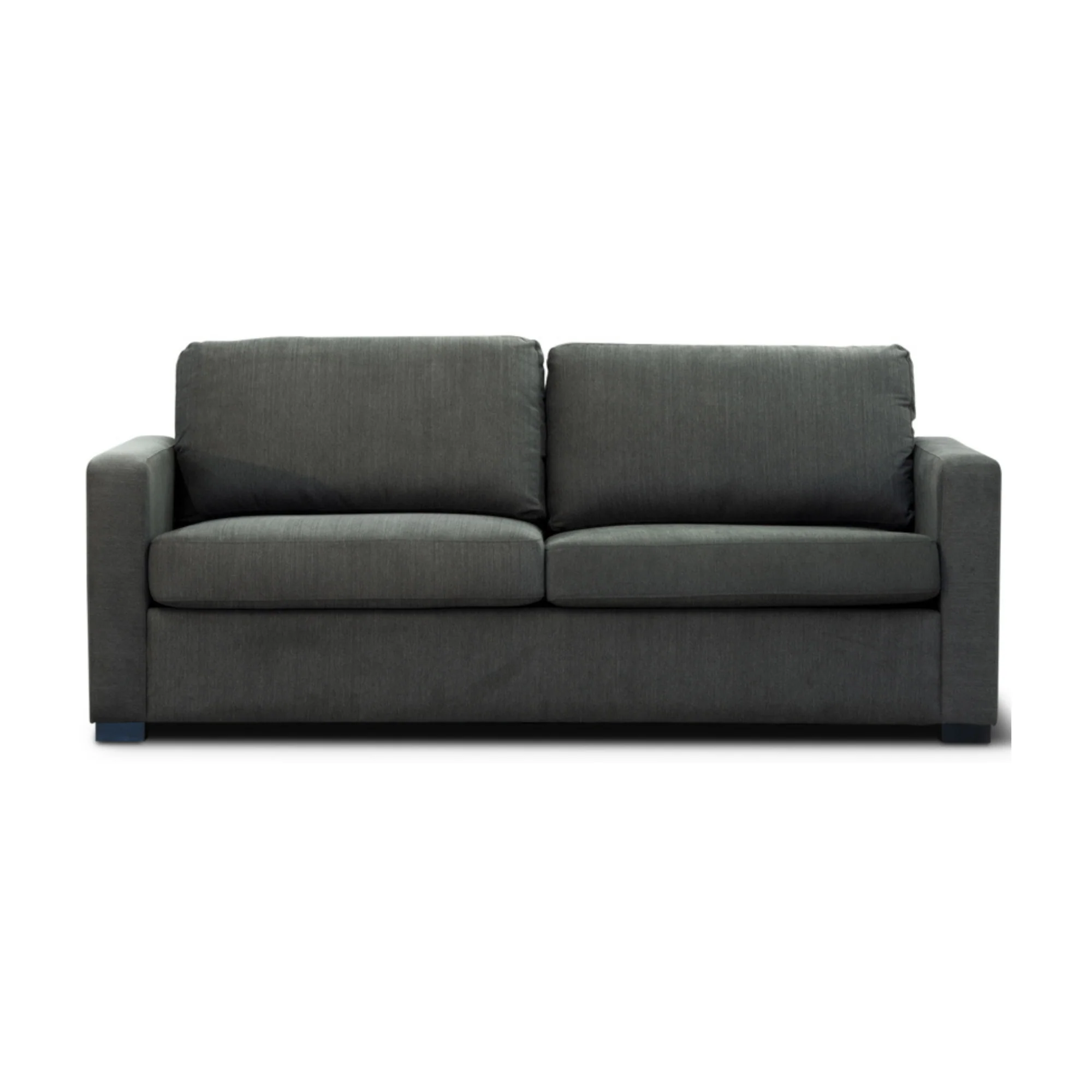 Felicity 2 Seater Fabric Queen Sofa Bed Memory Mattress Charcoal - Image 2