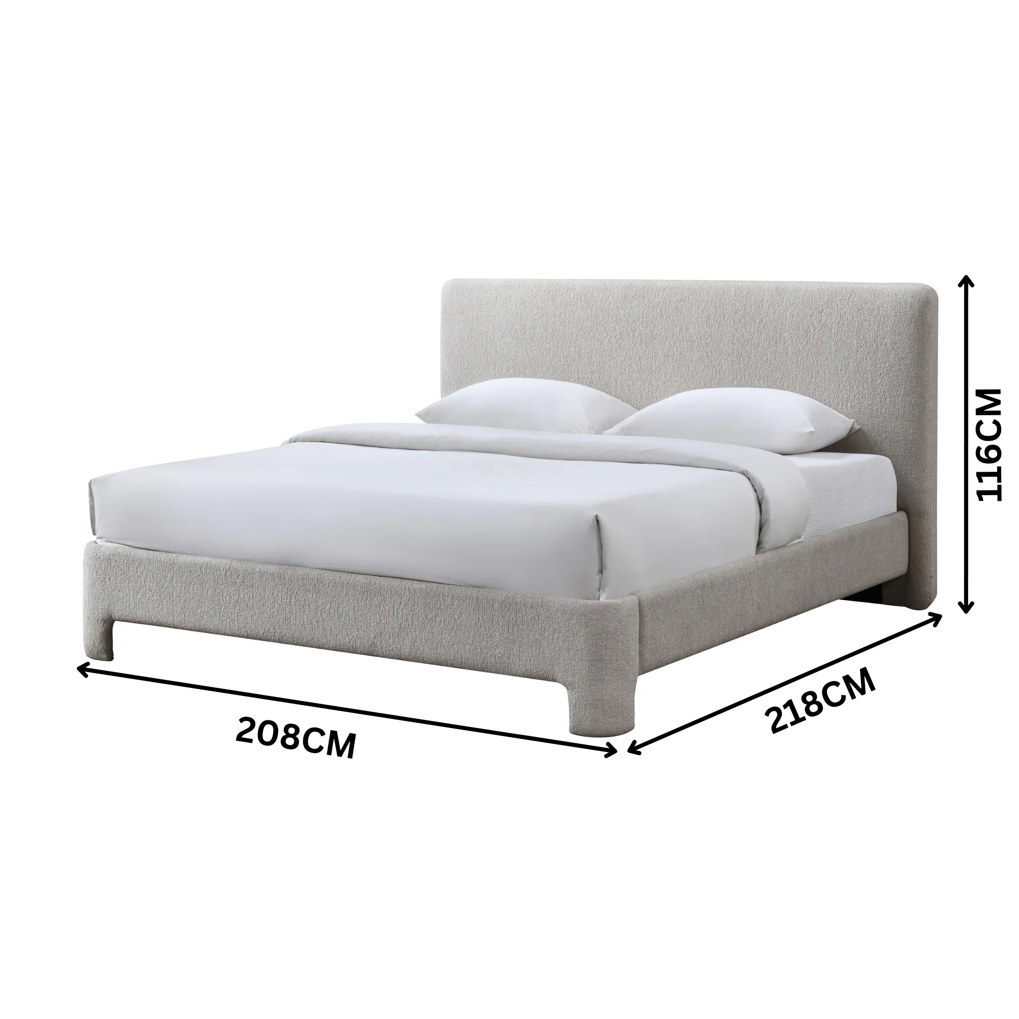 Finley King Bed Frame Stone Grey - Image 3