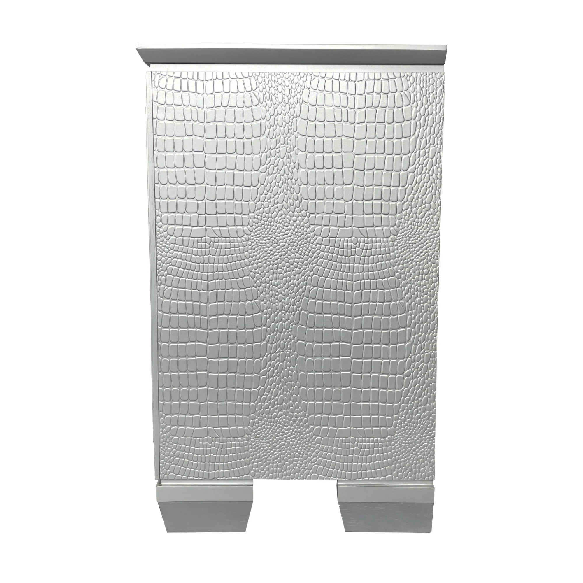 Flashy Bedside Table 2 Drawer Silver - Image 4