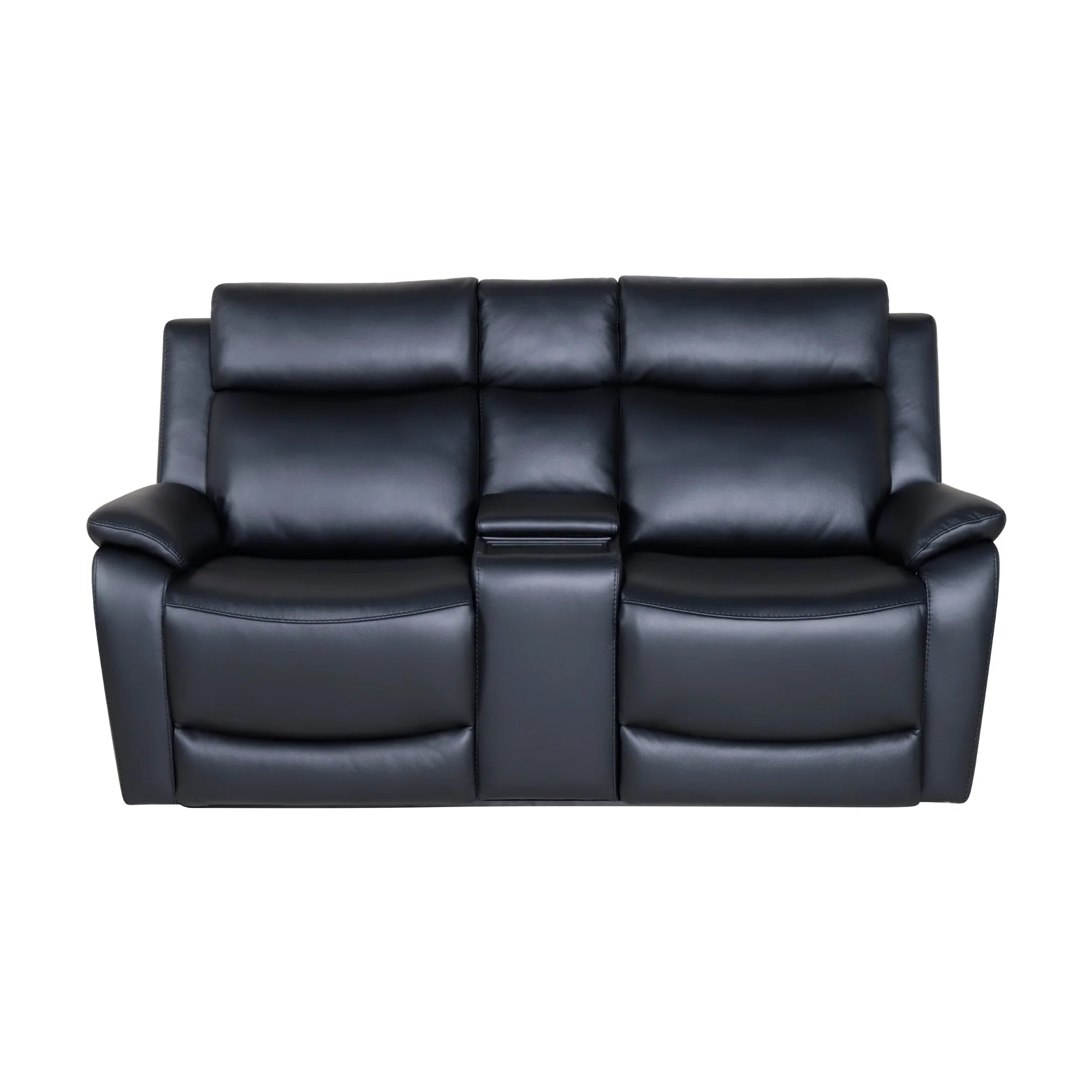 Flint 2 Seater Electric Recliner Genuine Leather Black - Image 2