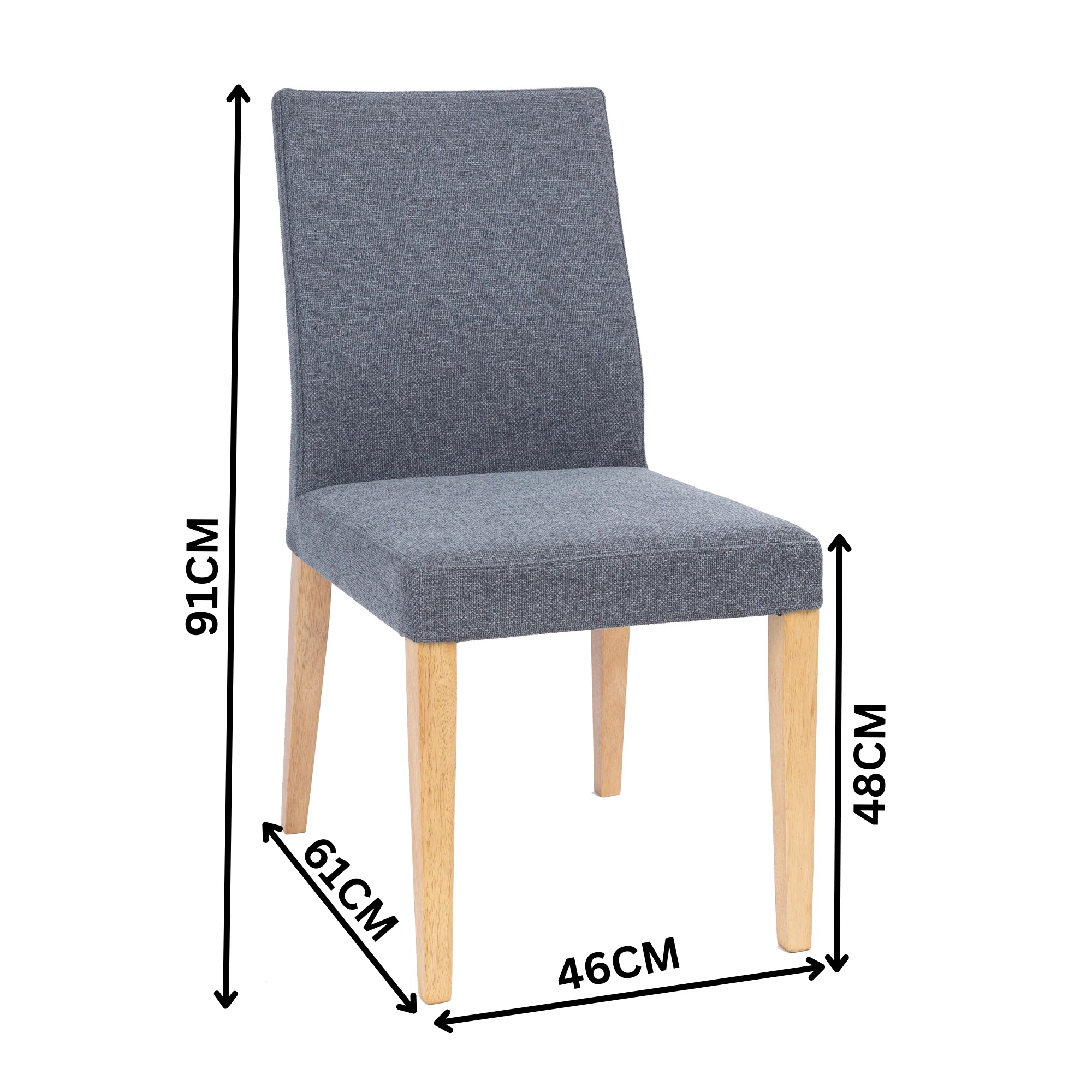 Forma 2pc Set Dining Chair Fabric Seat Dark Grey - Image 2