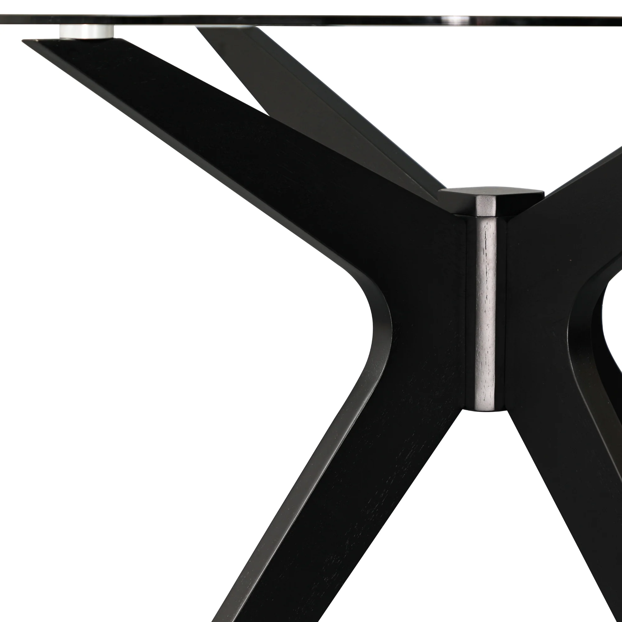 Forza 100cm Round Glass Dining Table Black - Image 4